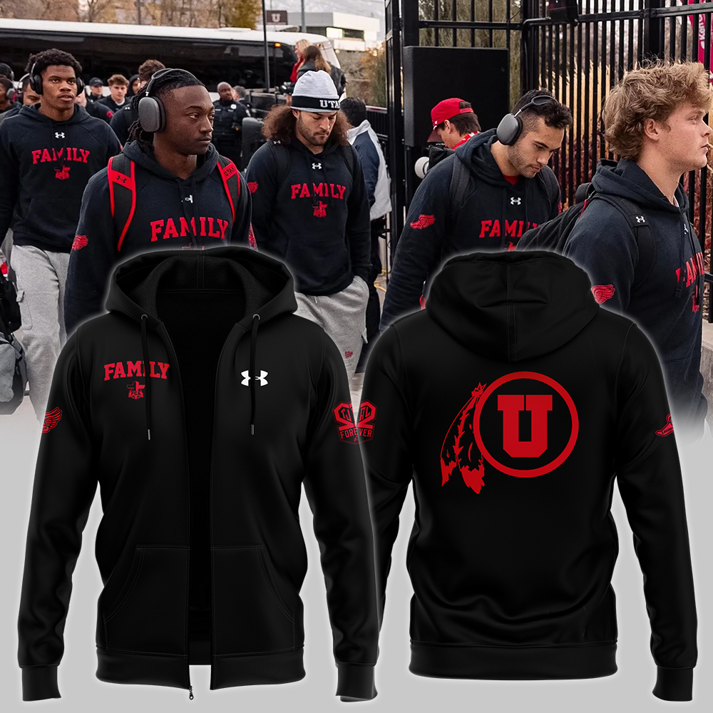 Family Forever Utah Football Zip Hoodie - Famjoys Family Forever Utah Football Zip Hoodie - Famjoys