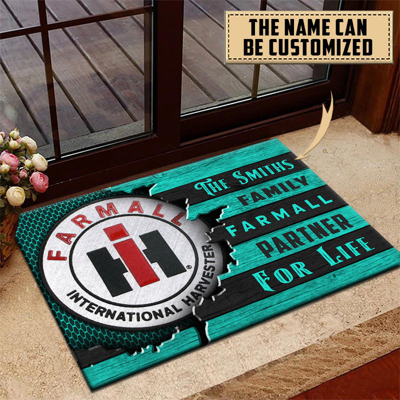 Farmall Doormat Custom Name, Multicolor - Famjoys Farmall Doormat Custom Name, Multicolor - Famjoys