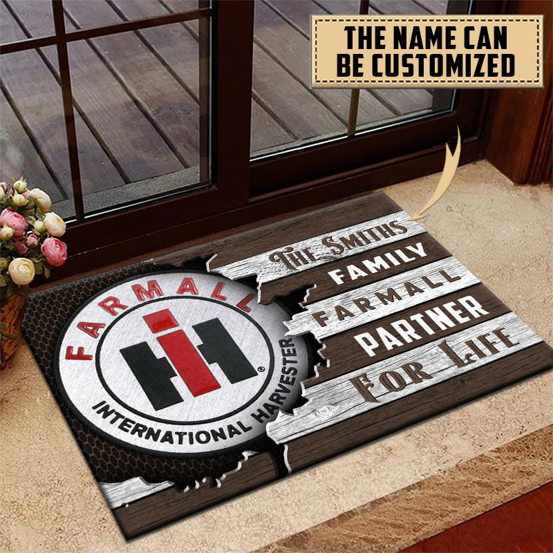 Farmall Doormat Custom Name, Multicolor - Famjoys Farmall Doormat Custom Name, Multicolor - Famjoys