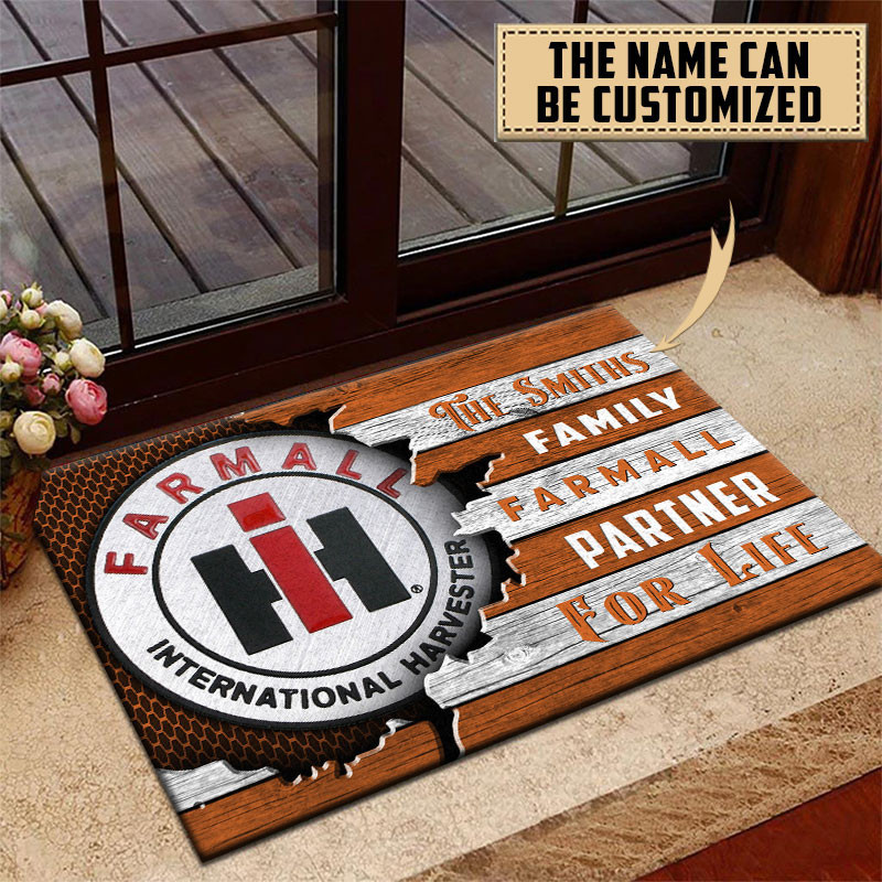 Farmall Doormat Custom Name, Multicolor - Famjoys Farmall Doormat Custom Name, Multicolor - Famjoys