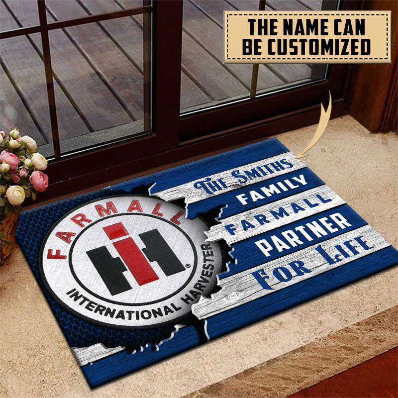 Farmall Doormat Custom Name, Multicolor - Famjoys Farmall Doormat Custom Name, Multicolor - Famjoys