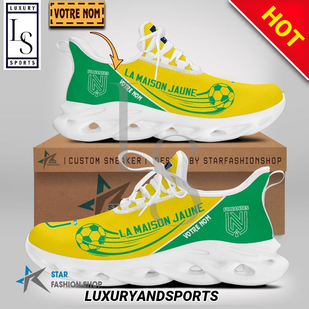 FC Nantes Ligue 1 Custom Name Max Soul Shoes - Famjoys FC Nantes Ligue 1 Custom Name Max Soul Shoes - Famjoys