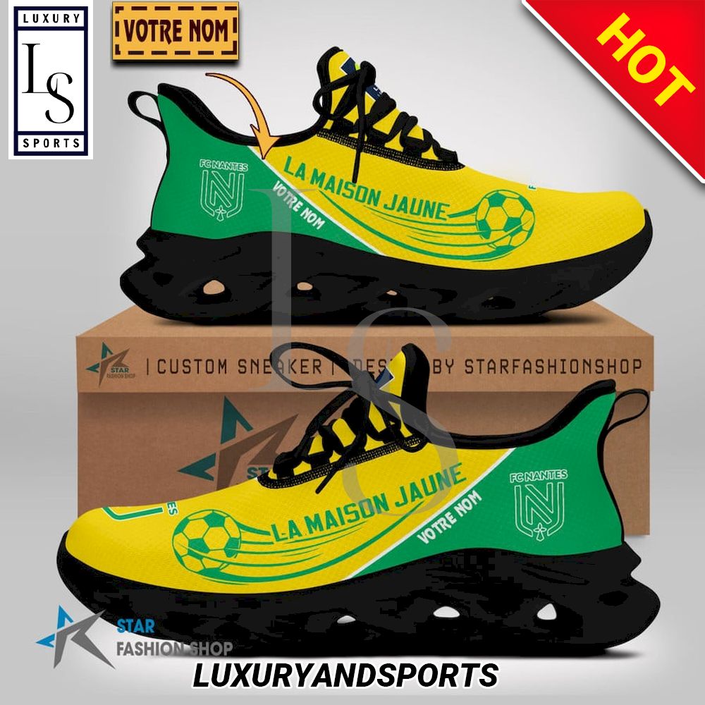 FC Nantes Ligue 1 Custom Name Max Soul Shoes - Famjoys FC Nantes Ligue 1 Custom Name Max Soul Shoes - Famjoys