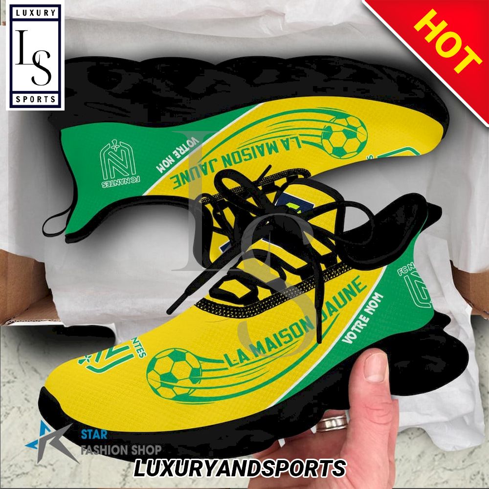 FC Nantes Ligue 1 Custom Name Max Soul Shoes - Famjoys FC Nantes Ligue 1 Custom Name Max Soul Shoes - Famjoys