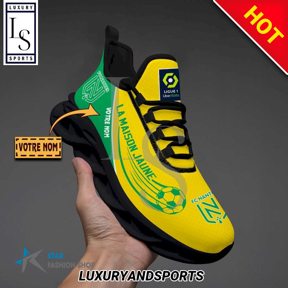 FC Nantes Ligue 1 Custom Name Max Soul Shoes - Famjoys FC Nantes Ligue 1 Custom Name Max Soul Shoes - Famjoys