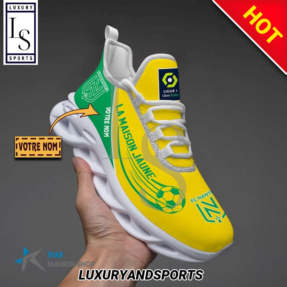 FC Nantes Ligue 1 Custom Name Max Soul Shoes - Famjoys FC Nantes Ligue 1 Custom Name Max Soul Shoes - Famjoys