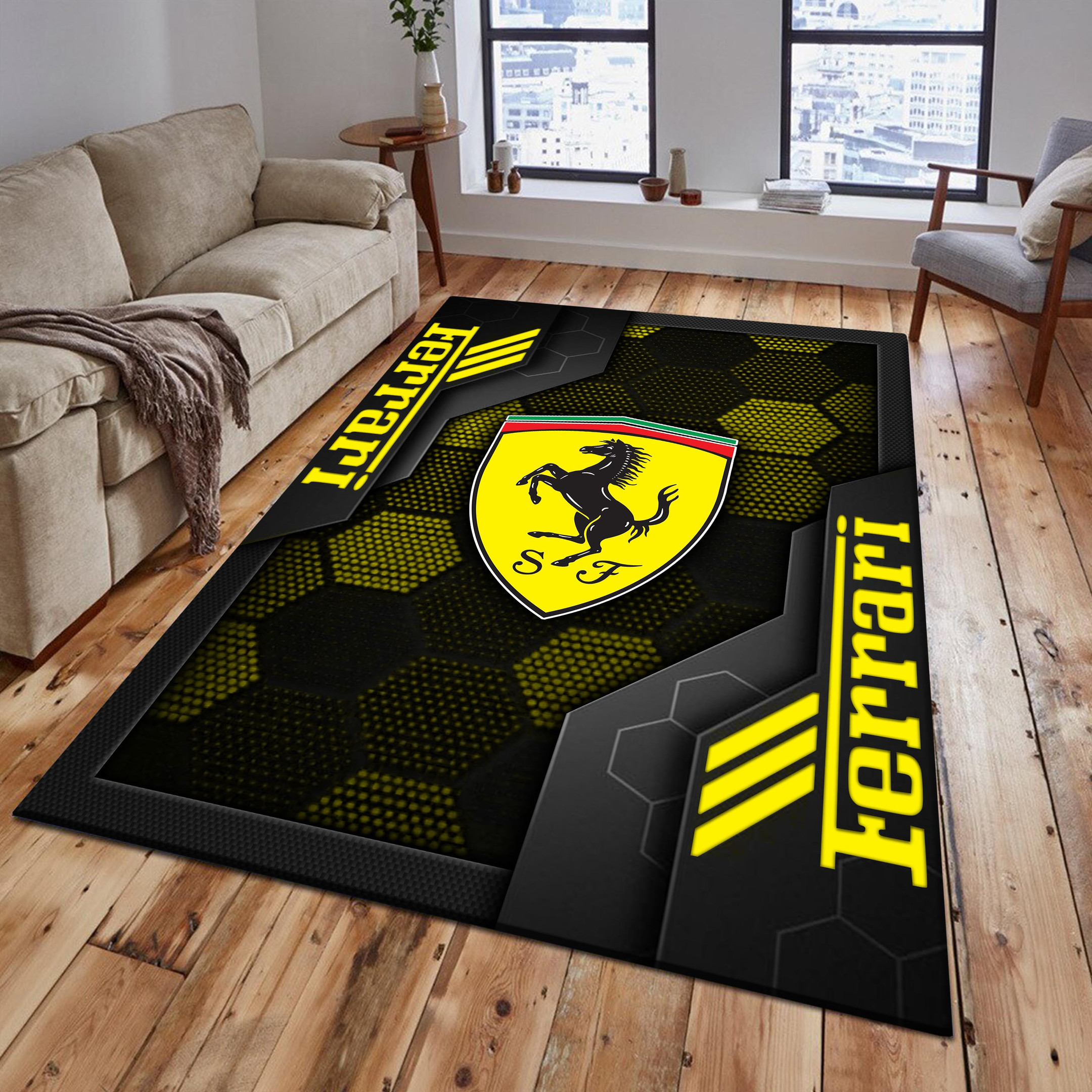 Ferrari Area Rugs 2522 Multicolor - Famjoys Ferrari Area Rugs 2522 Multicolor - Famjoys