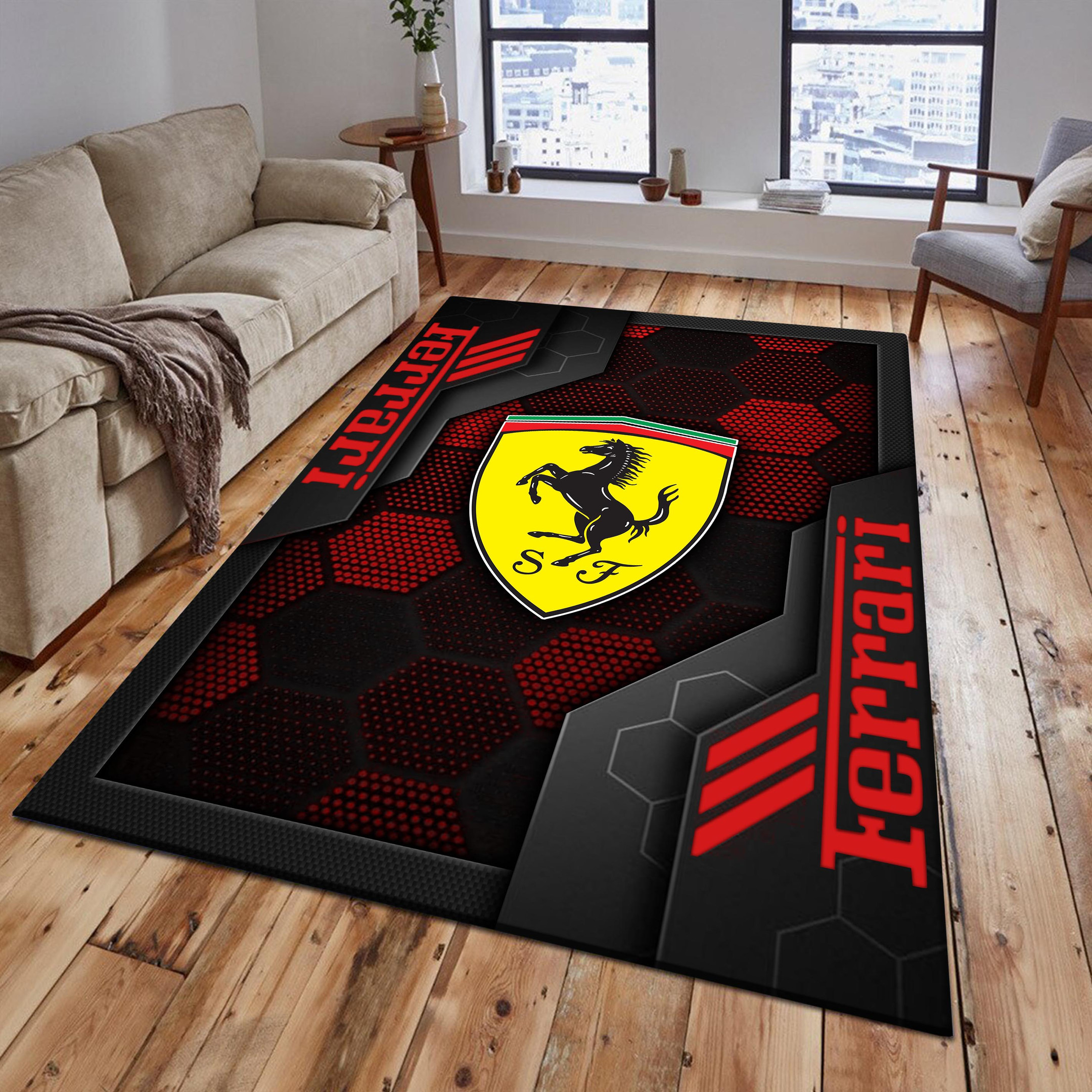 Ferrari Area Rugs 2522 Multicolor - Famjoys Ferrari Area Rugs 2522 Multicolor - Famjoys