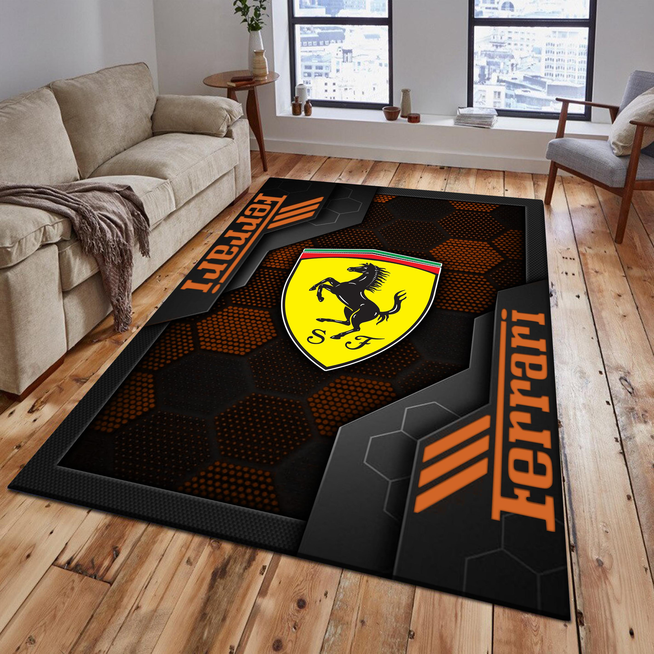 Ferrari Area Rugs 2522 Multicolor - Famjoys Ferrari Area Rugs 2522 Multicolor - Famjoys