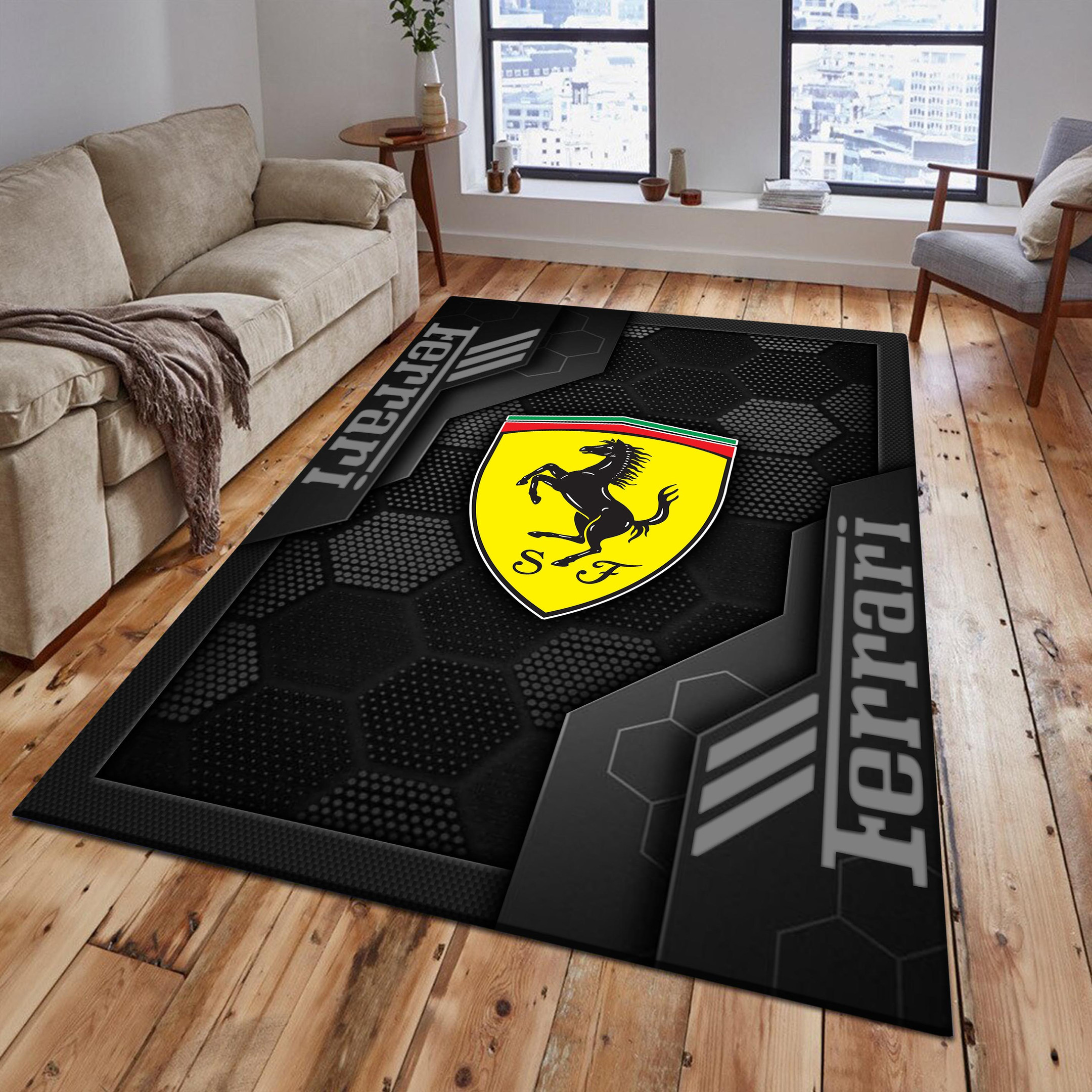 Ferrari Area Rugs 2522 Multicolor - Famjoys Ferrari Area Rugs 2522 Multicolor - Famjoys