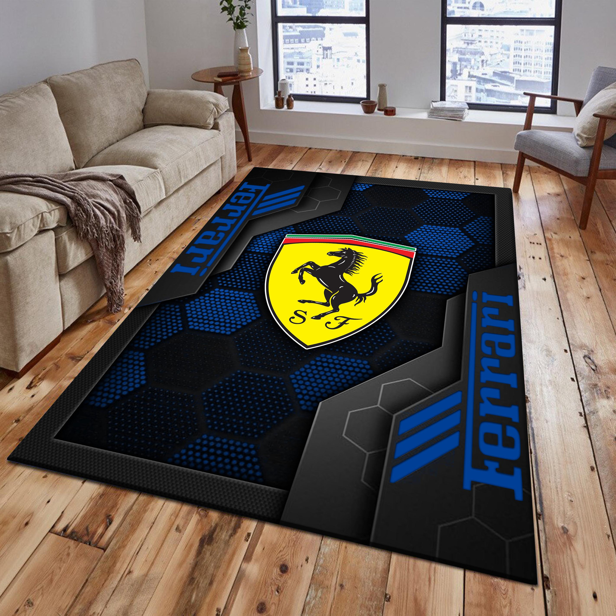 Ferrari Area Rugs 2522 Multicolor - Famjoys Ferrari Area Rugs 2522 Multicolor - Famjoys