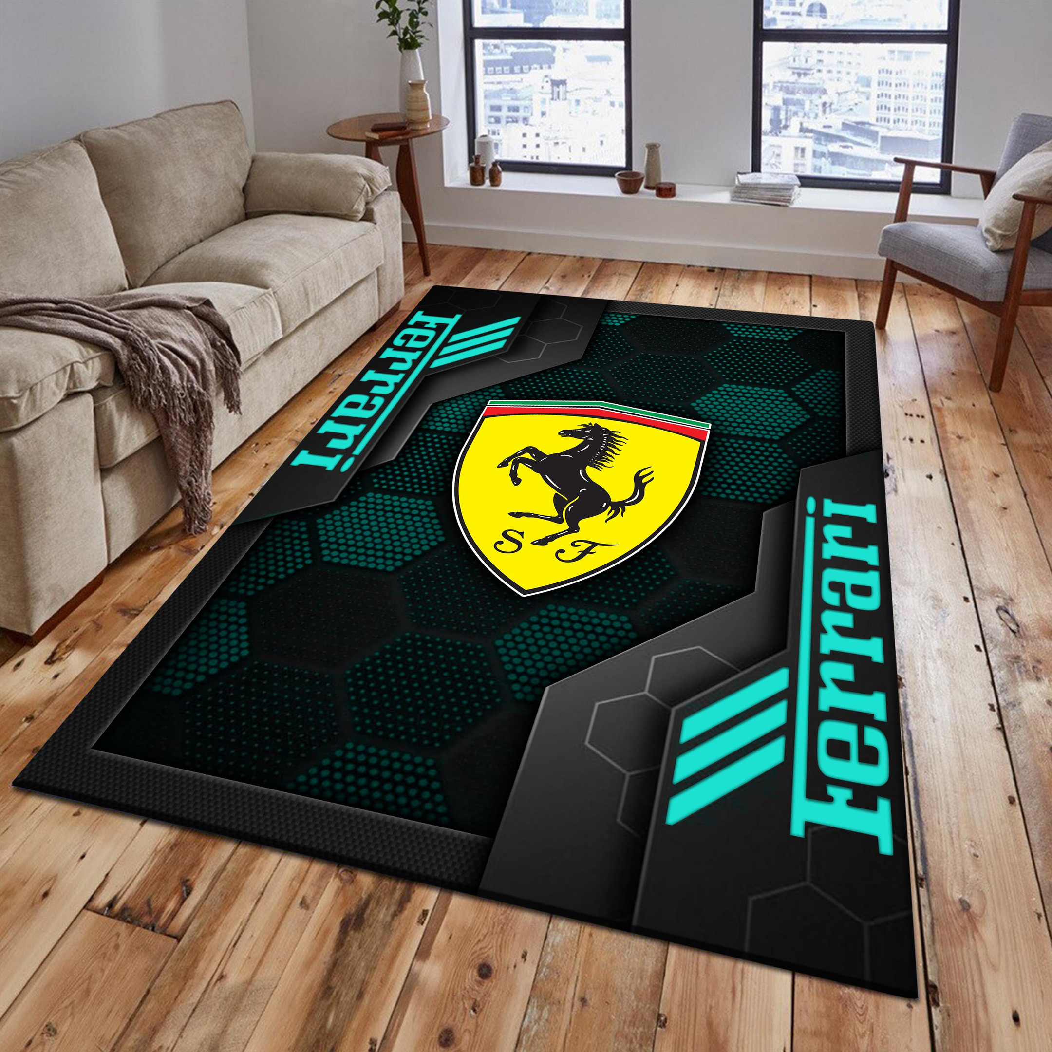 Ferrari Area Rugs 2522 Multicolor - Famjoys Ferrari Area Rugs 2522 Multicolor - Famjoys