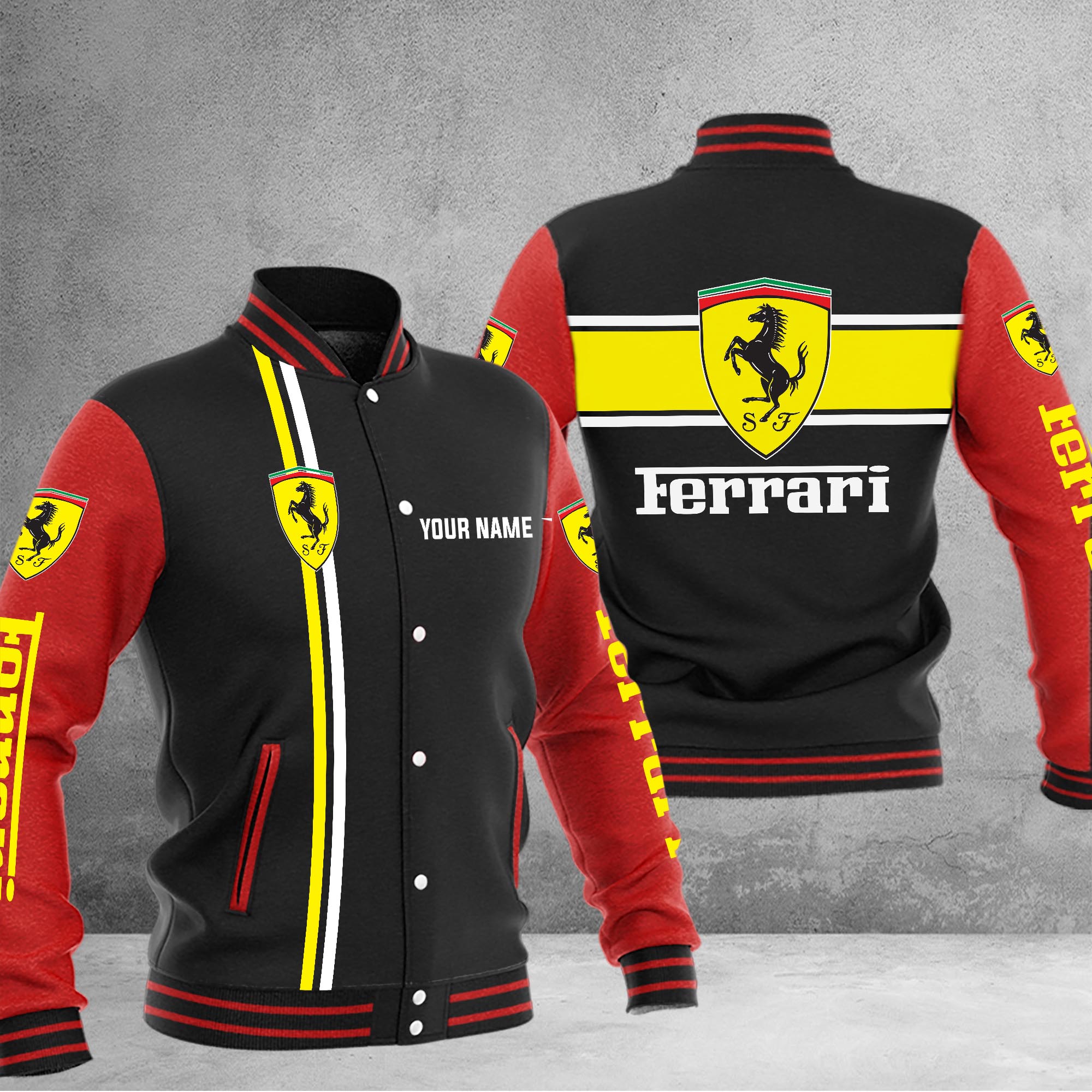 Ferrari Baseball Jacket - Famjoys Ferrari Baseball Jacket - Famjoys