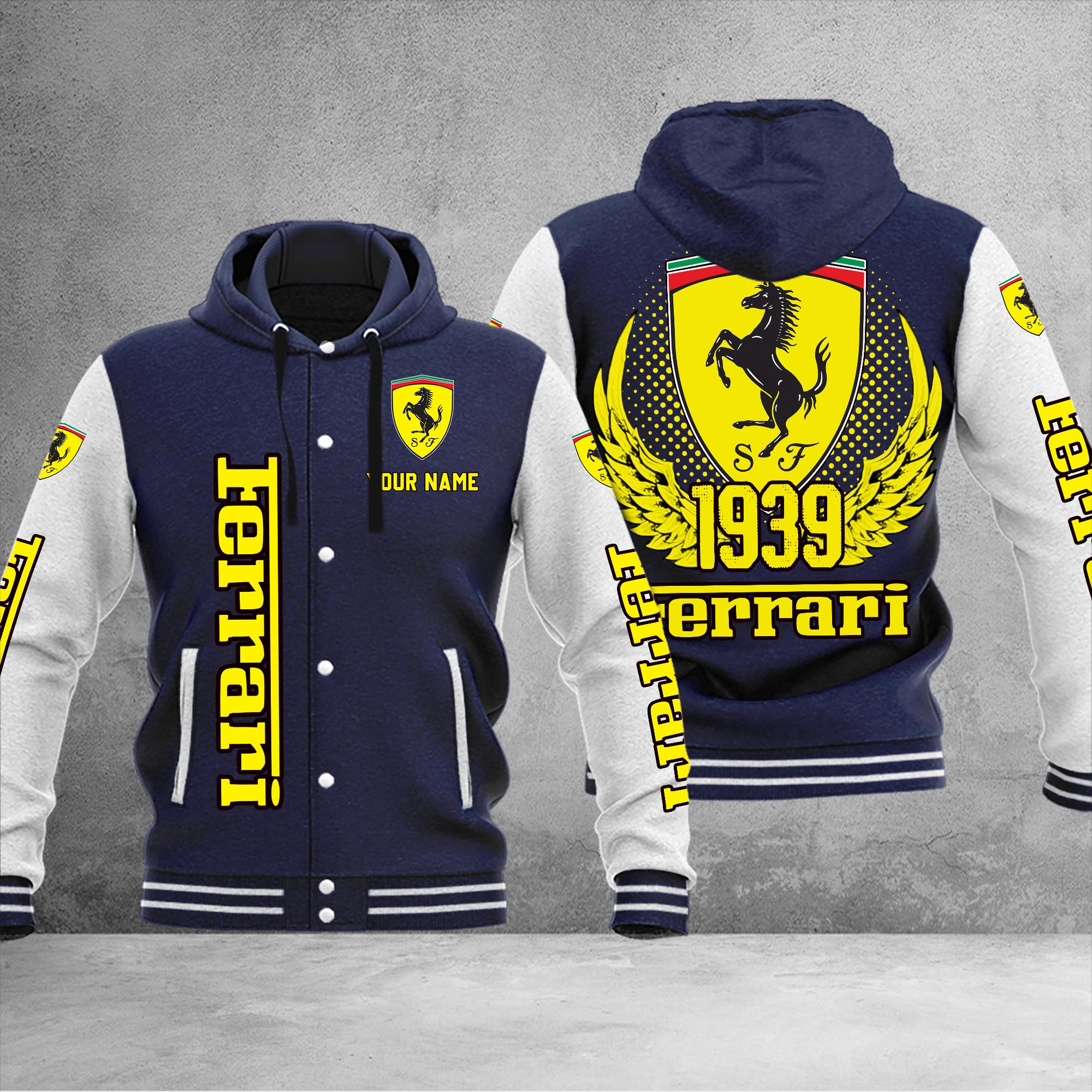 Ferrari DMHJ1037 Baseball Jacket Multicolor - Famjoys Ferrari DMHJ1037 Baseball Jacket Multicolor - Famjoys