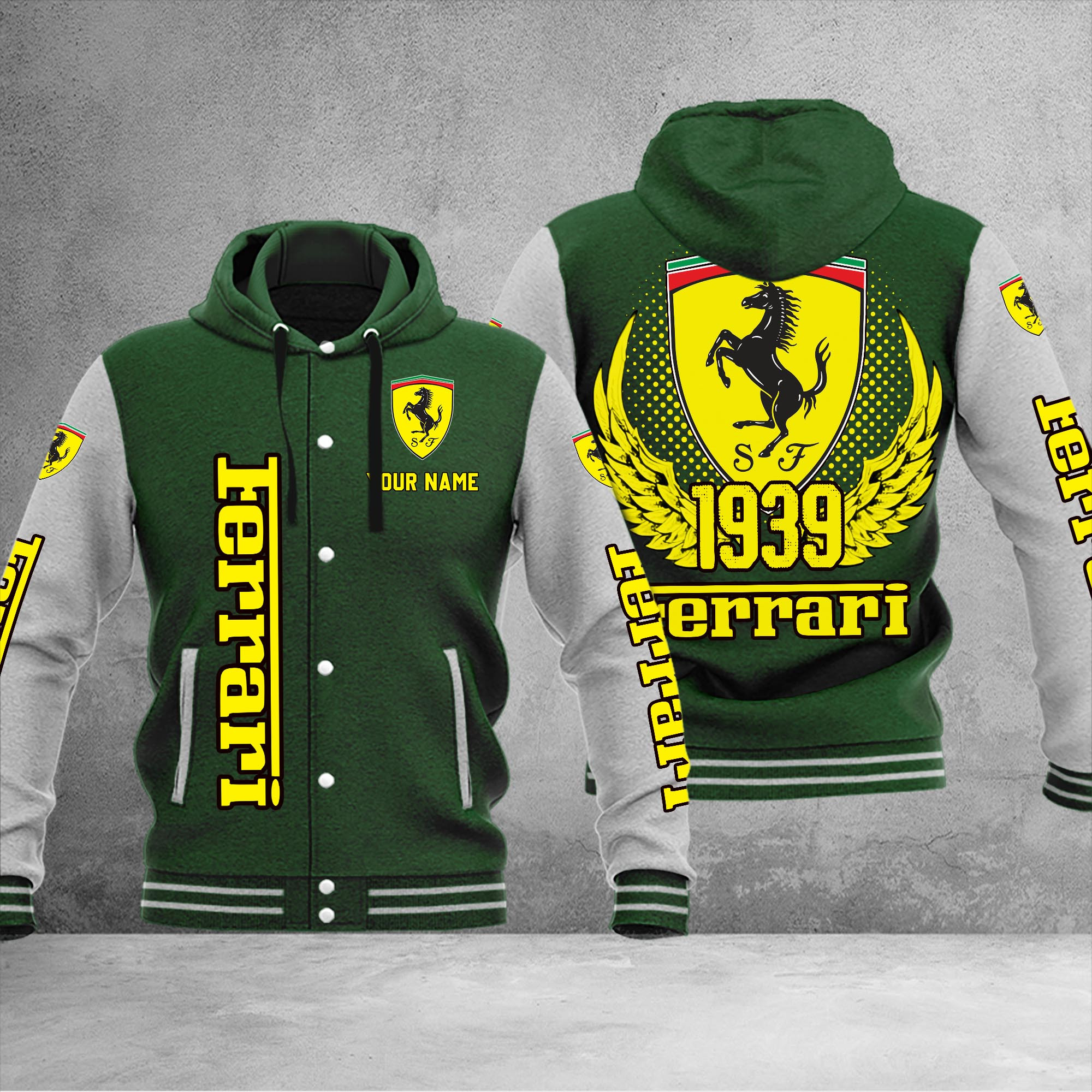 Ferrari DMHJ1037 Baseball Jacket Multicolor - Famjoys Ferrari DMHJ1037 Baseball Jacket Multicolor - Famjoys