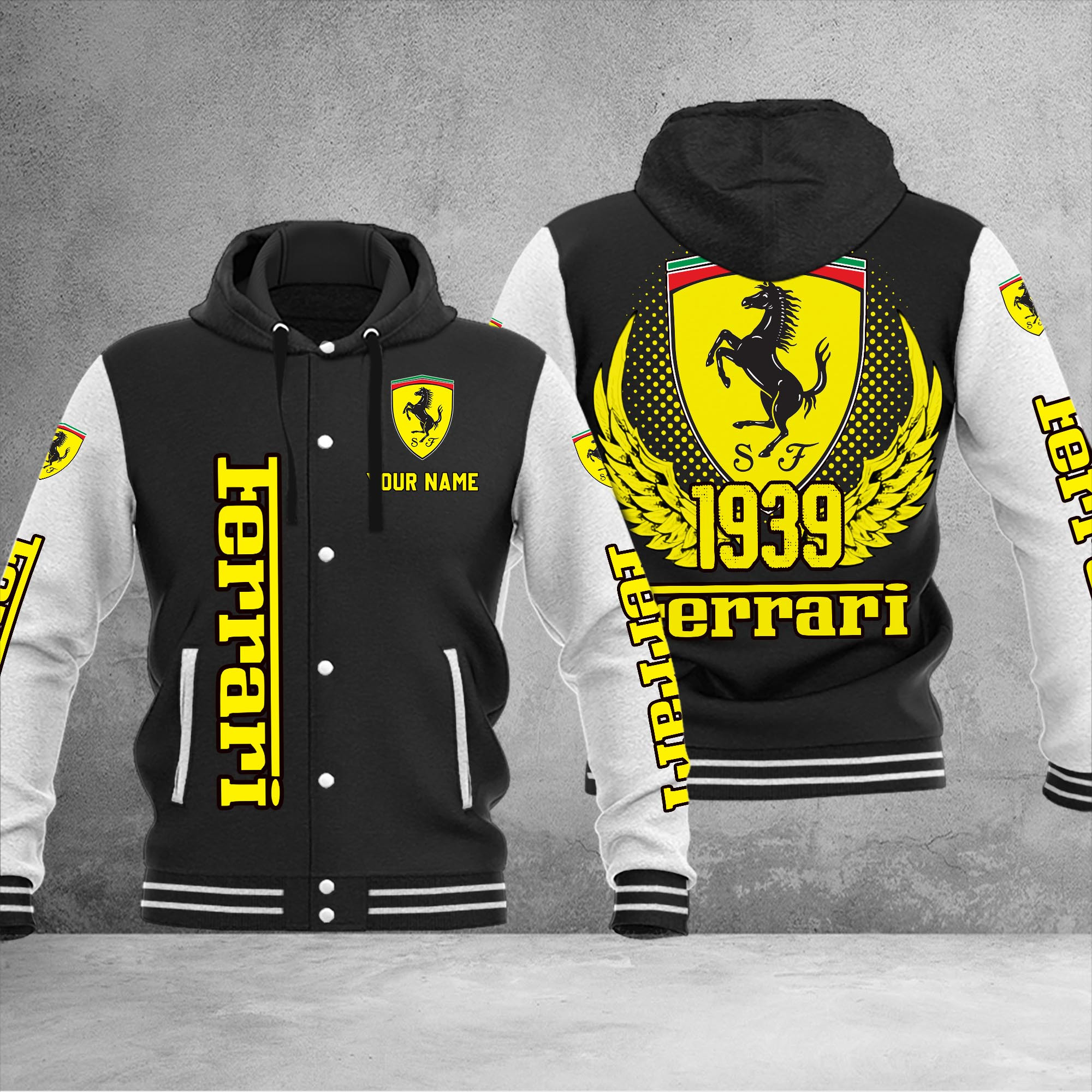 Ferrari DMHJ1037 Baseball Jacket Multicolor - Famjoys Ferrari DMHJ1037 Baseball Jacket Multicolor - Famjoys