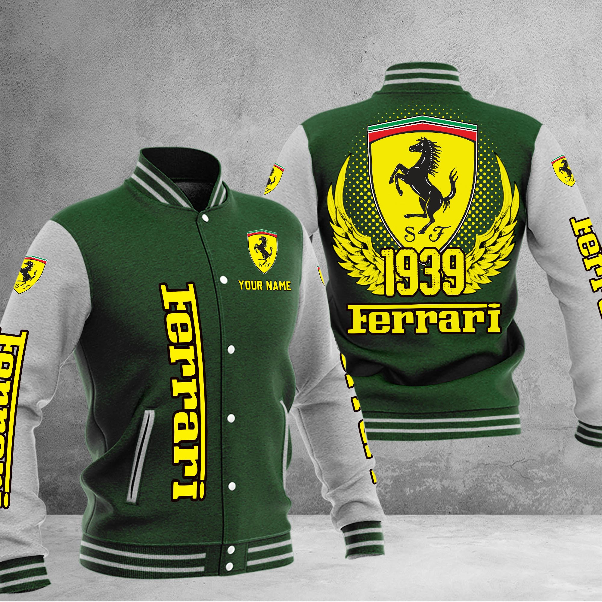 Ferrari DMHJ1037 Baseball Jacket Multicolor - Famjoys Ferrari DMHJ1037 Baseball Jacket Multicolor - Famjoys