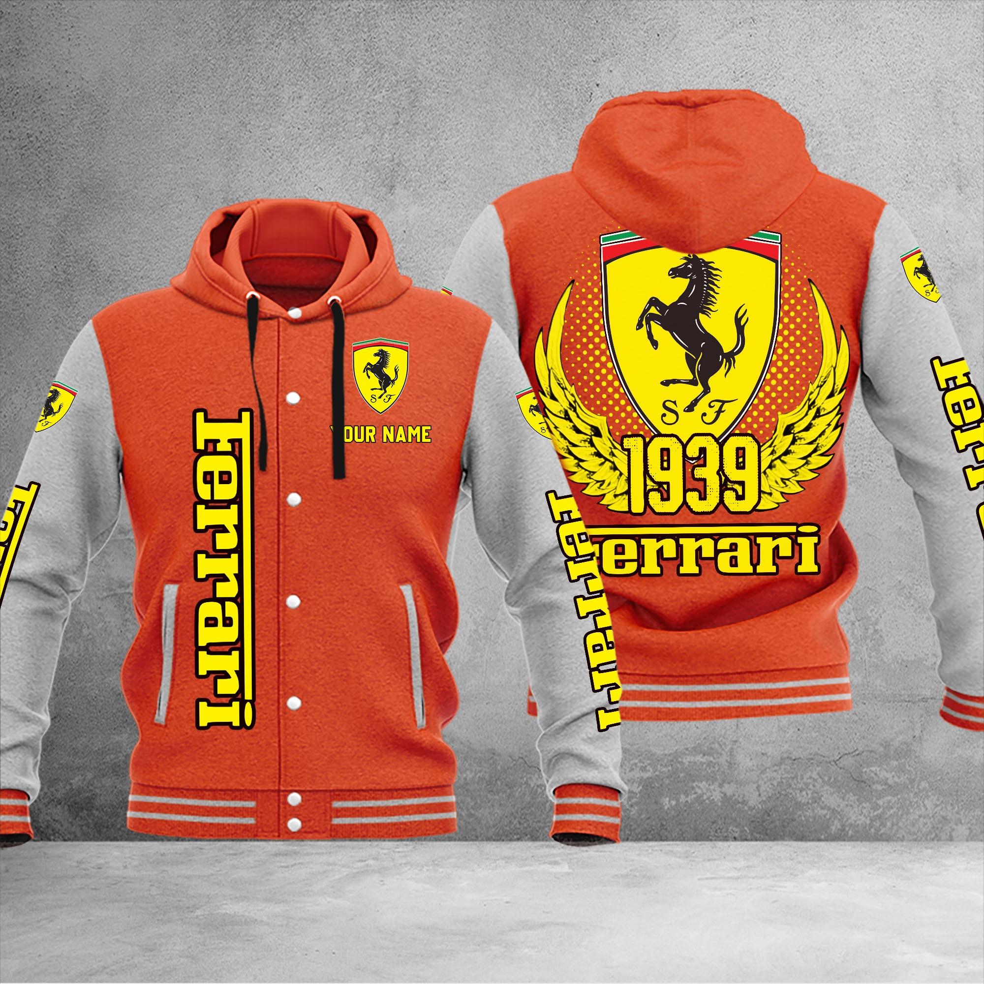 Ferrari DMHJ1037 Baseball Jacket Multicolor - Famjoys Ferrari DMHJ1037 Baseball Jacket Multicolor - Famjoys