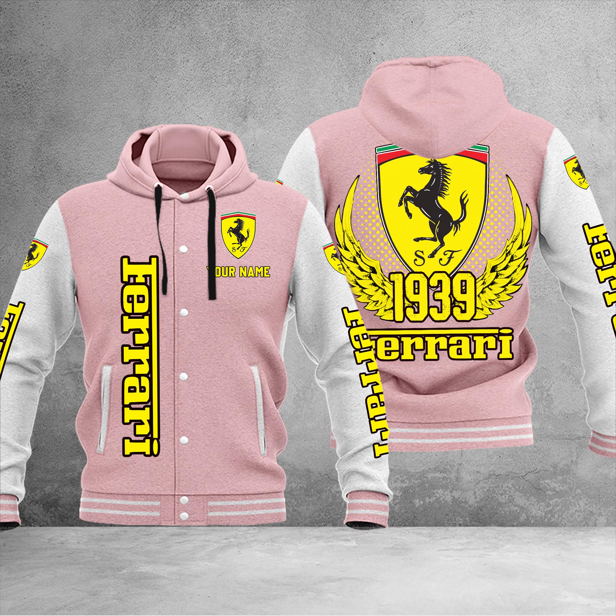 Ferrari DMHJ1037 Baseball Jacket Multicolor - Famjoys Ferrari DMHJ1037 Baseball Jacket Multicolor - Famjoys