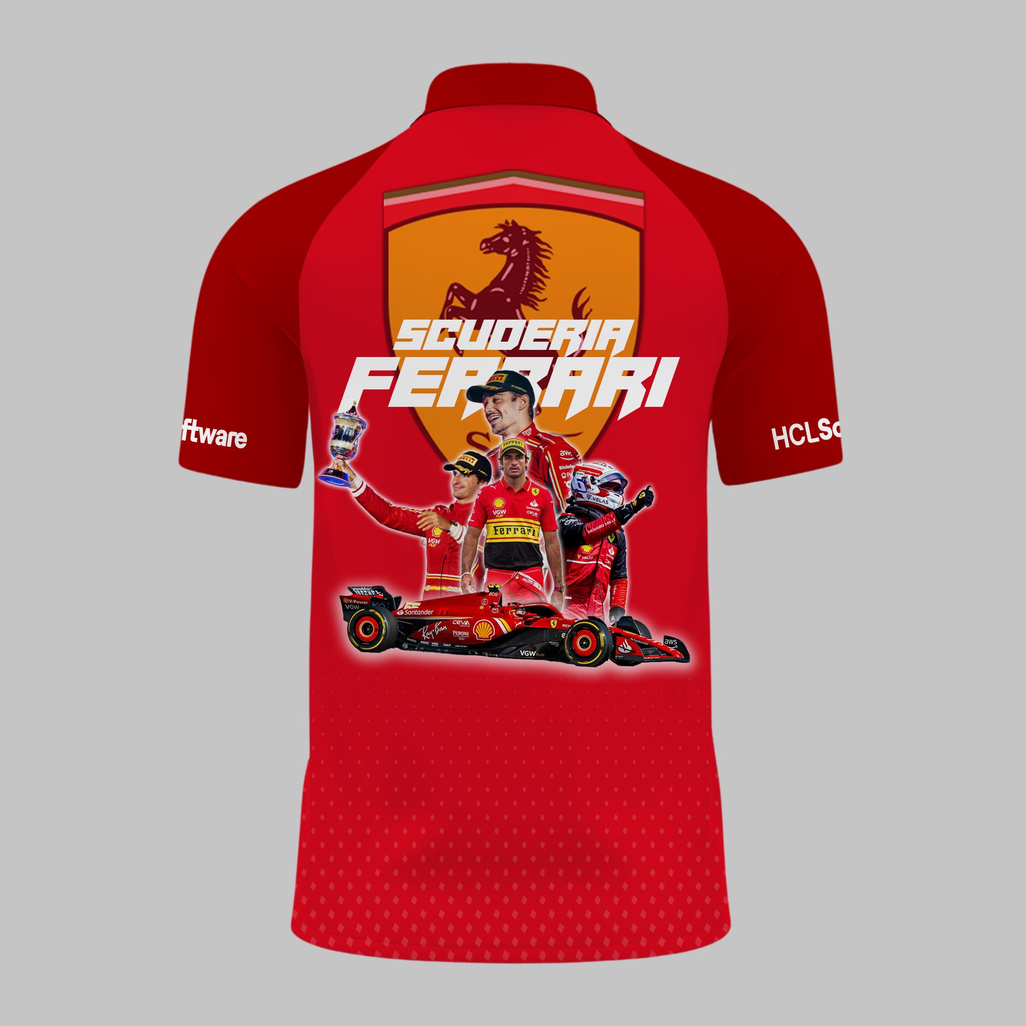 Ferrari F1 Zip Polo 3D Limited - Famjoys Ferrari F1 Zip Polo 3D Limited - Famjoys