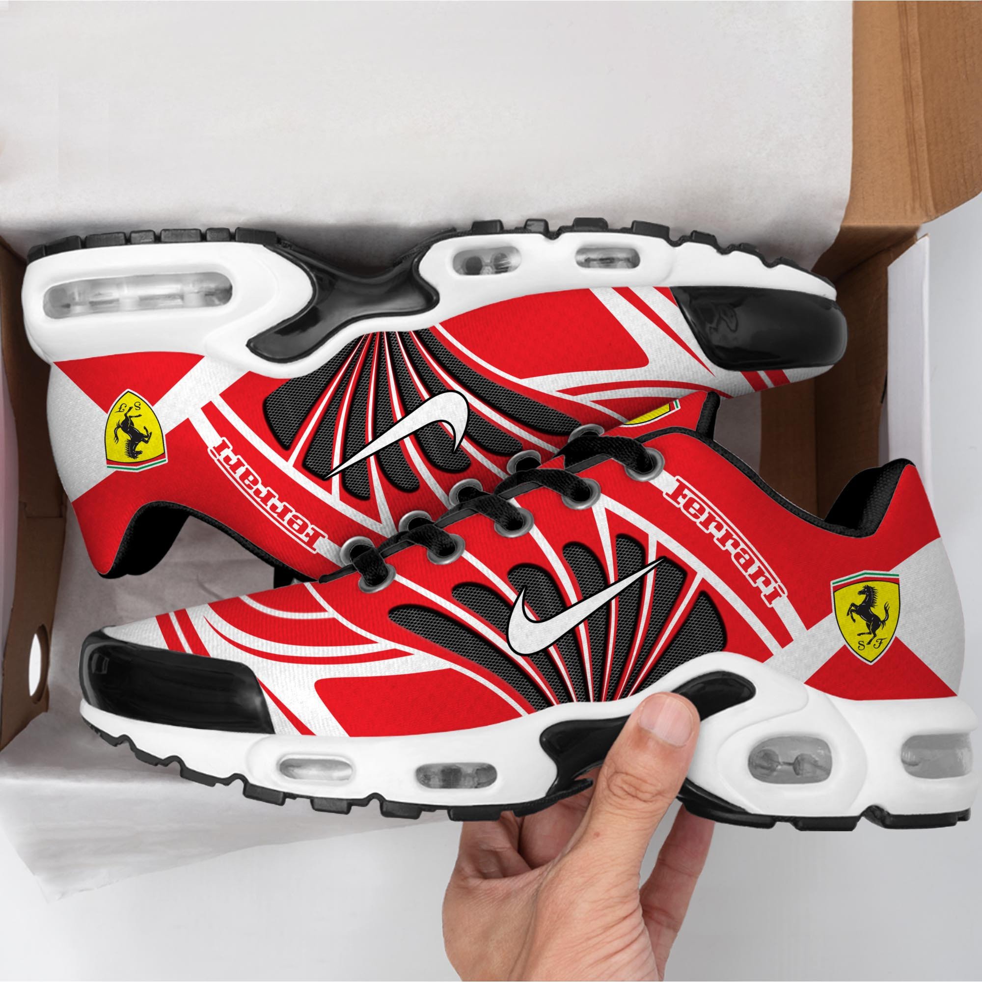 Ferrari Personalized Name Air Cushion Sports Shoes 1132 - Famjoys Ferrari Personalized Name Air Cushion Sports Shoes 1132 - Famjoys