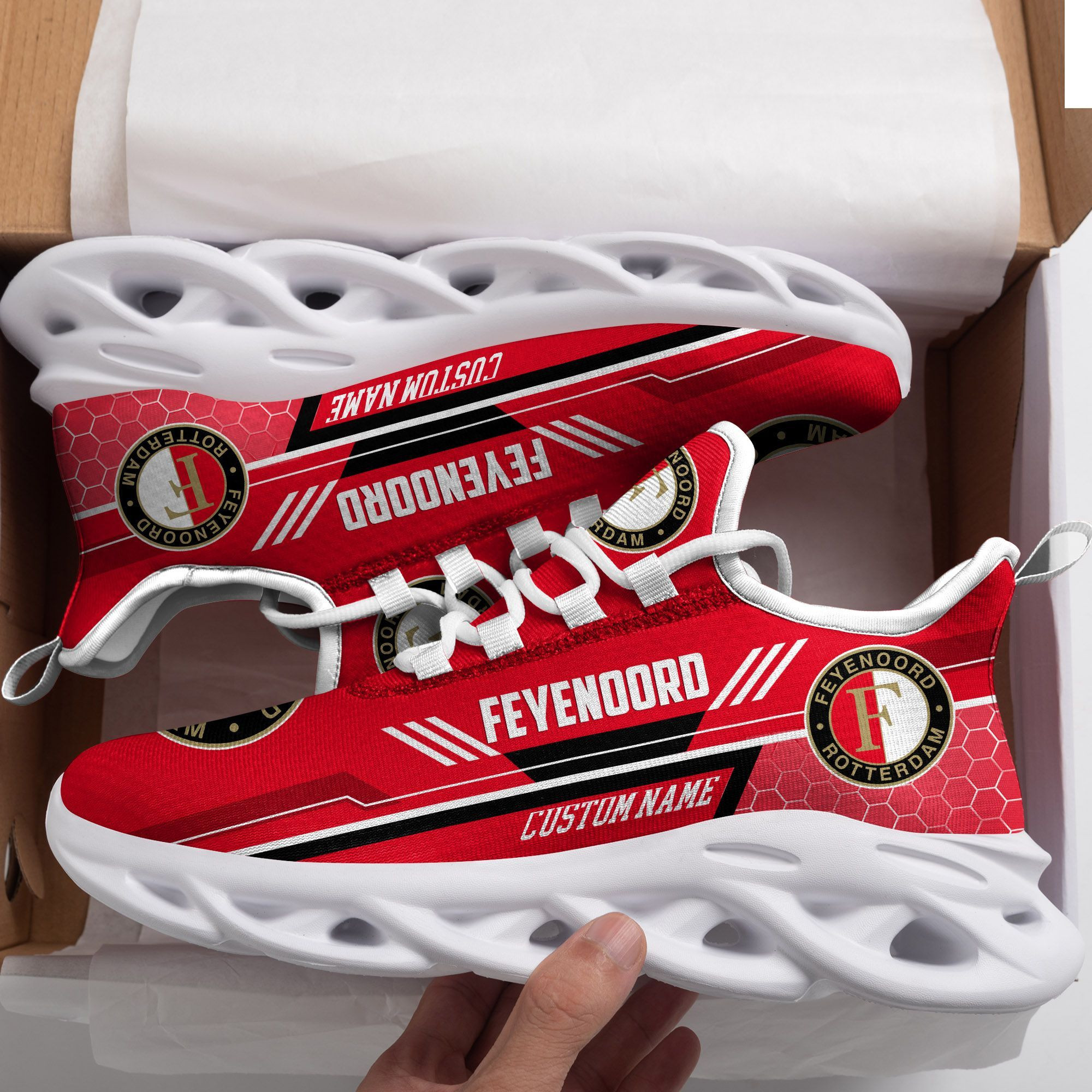 Feyenoord Custom Personalized Max Soul Sneakers Shoes - Famjoys Feyenoord Custom Personalized Max Soul Sneakers Shoes - Famjoys