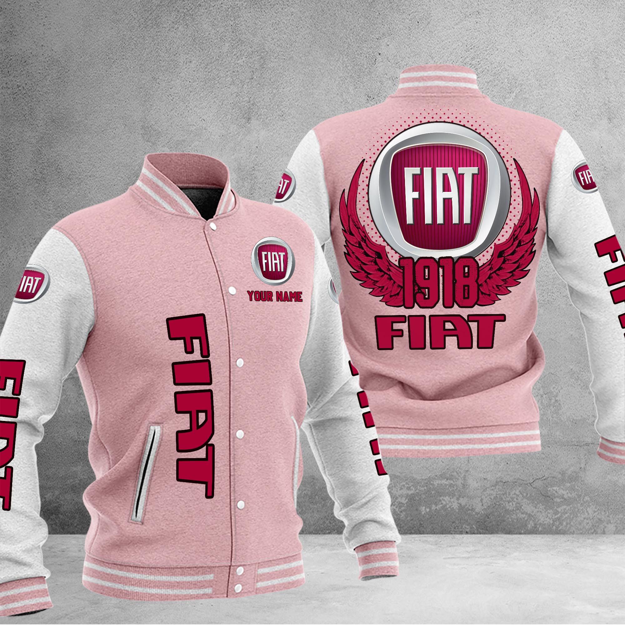 Fiat DMHJ1038 Baseball Jacket Multicolor - Famjoys Fiat DMHJ1038 Baseball Jacket Multicolor - Famjoys