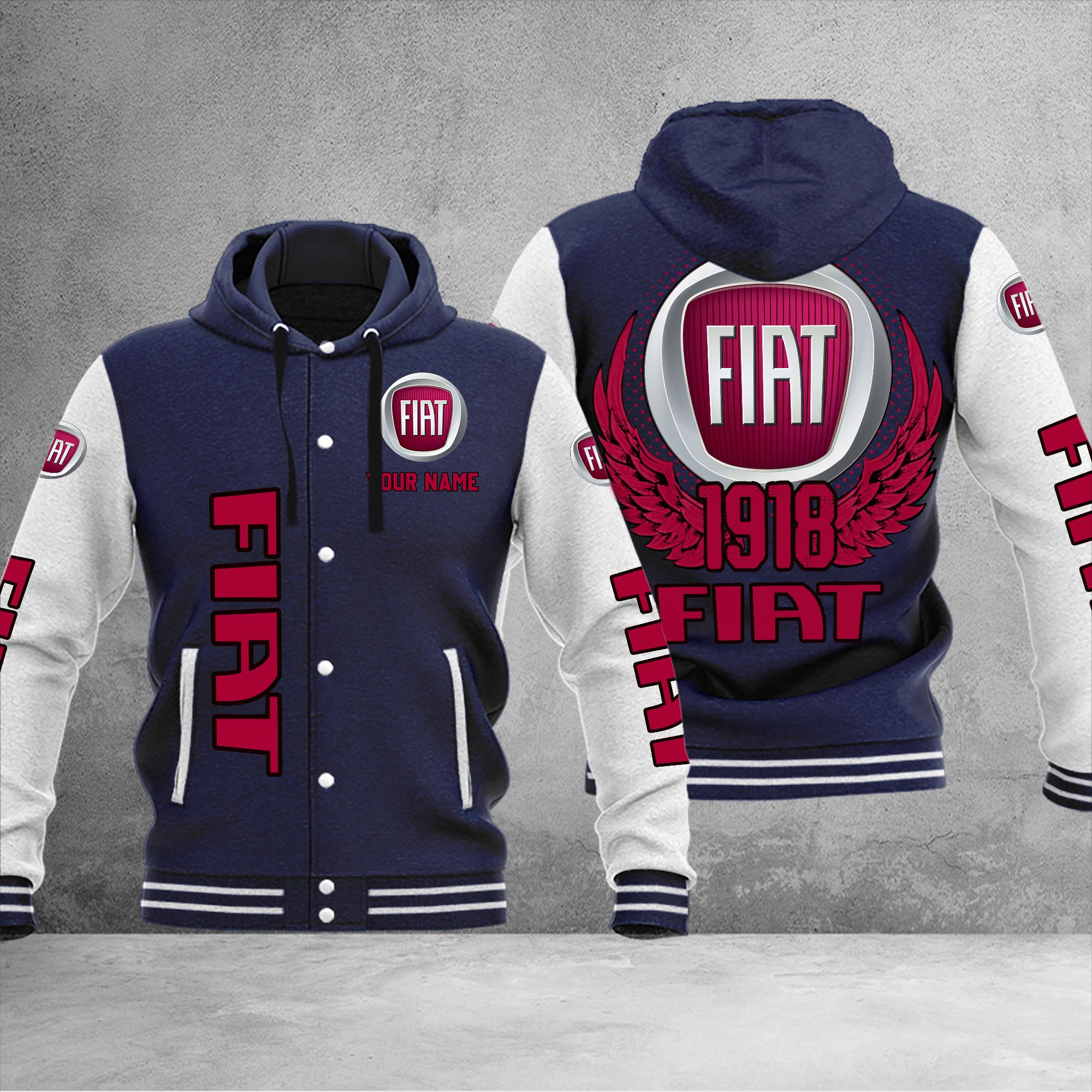 Fiat DMHJ1038 Baseball Jacket Multicolor - Famjoys Fiat DMHJ1038 Baseball Jacket Multicolor - Famjoys