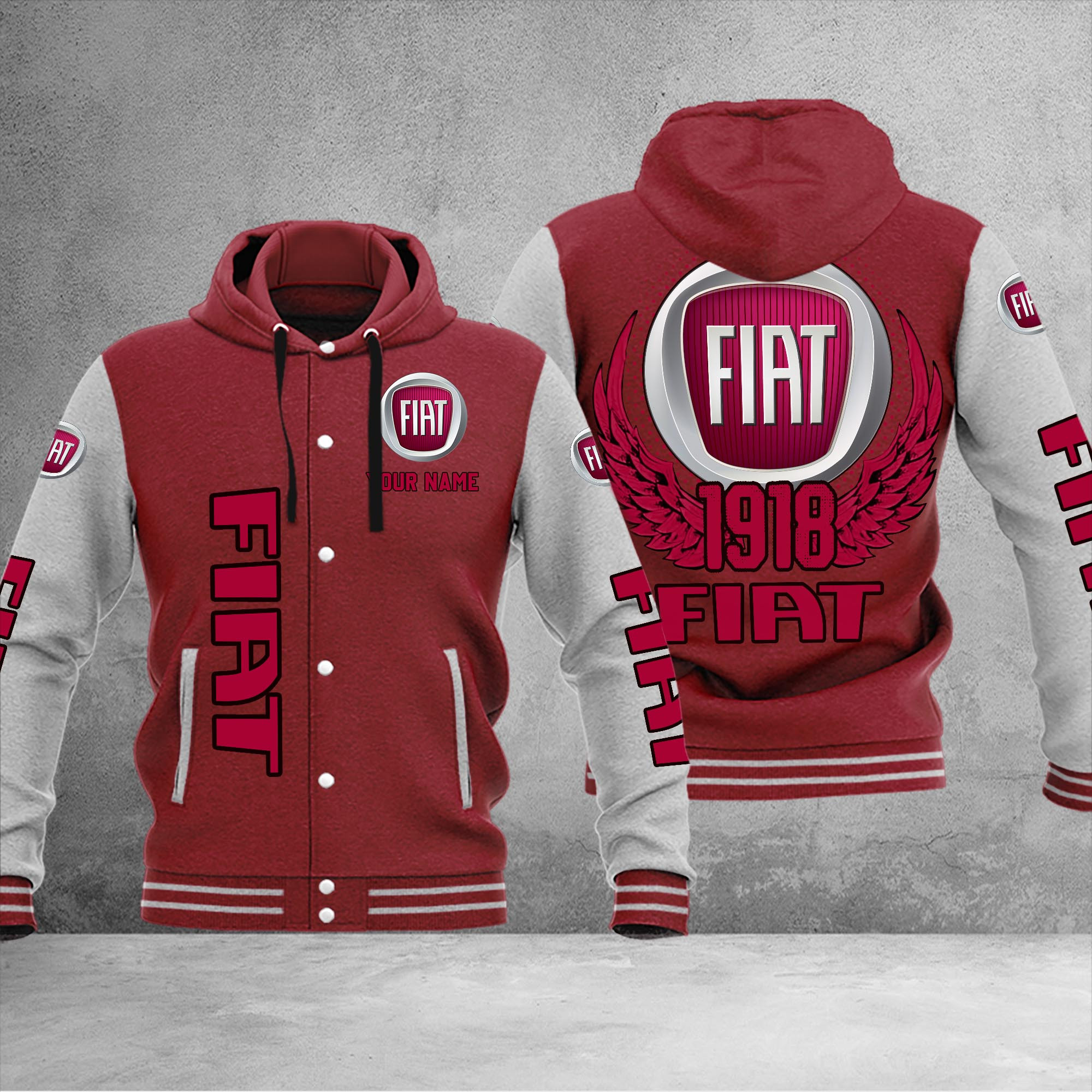 Fiat DMHJ1038 Baseball Jacket Multicolor - Famjoys Fiat DMHJ1038 Baseball Jacket Multicolor - Famjoys