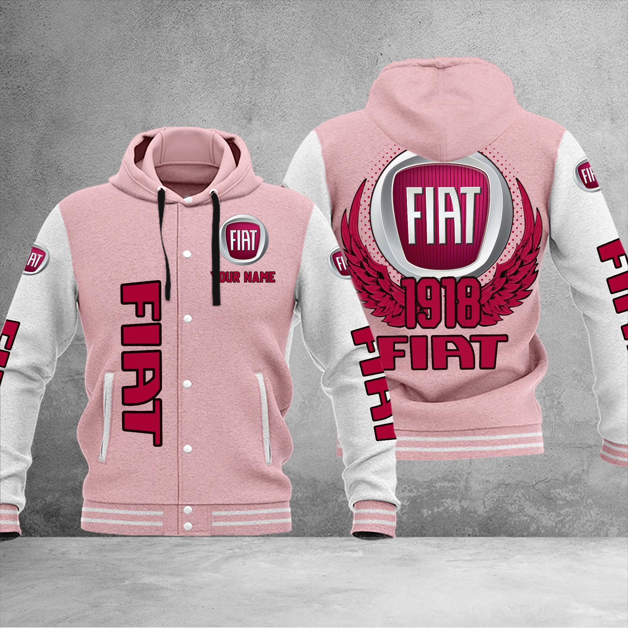Fiat DMHJ1038 Baseball Jacket Multicolor - Famjoys Fiat DMHJ1038 Baseball Jacket Multicolor - Famjoys