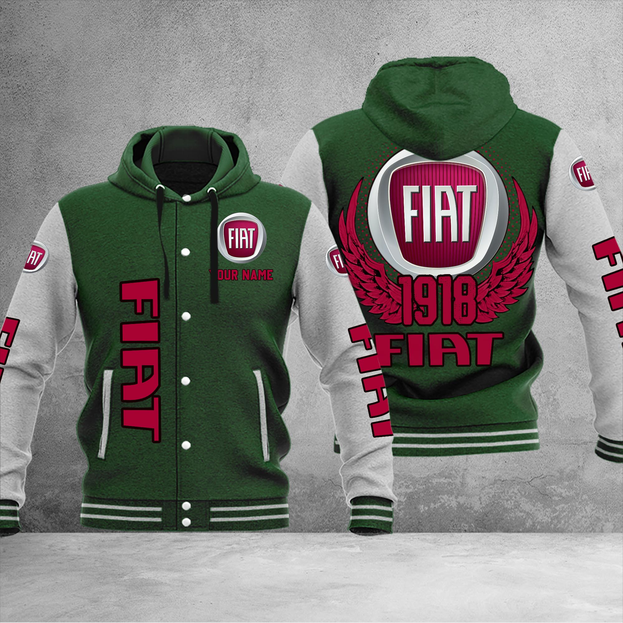 Fiat DMHJ1038 Baseball Jacket Multicolor - Famjoys Fiat DMHJ1038 Baseball Jacket Multicolor - Famjoys