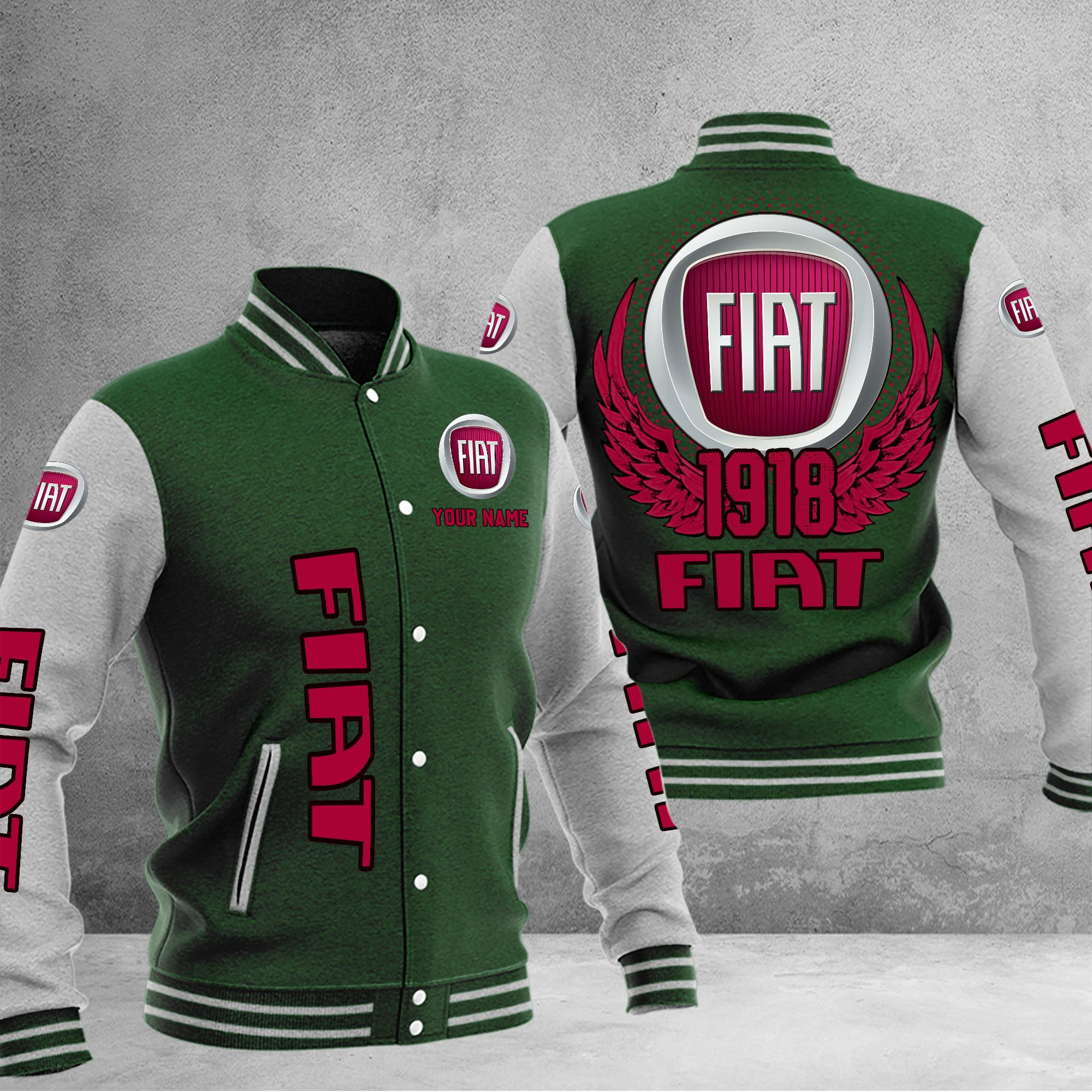 Fiat DMHJ1038 Baseball Jacket Multicolor - Famjoys Fiat DMHJ1038 Baseball Jacket Multicolor - Famjoys