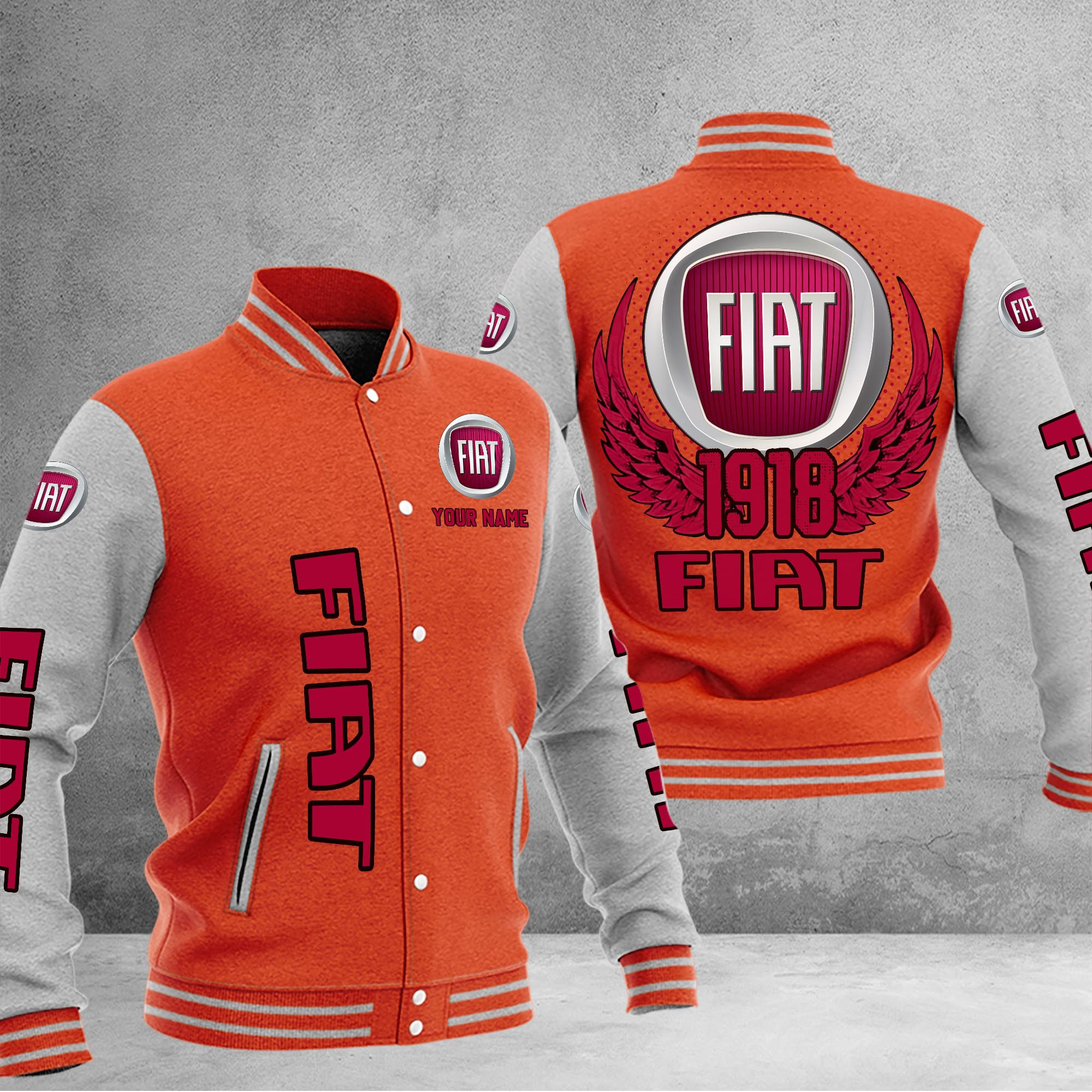 Fiat DMHJ1038 Baseball Jacket Multicolor - Famjoys Fiat DMHJ1038 Baseball Jacket Multicolor - Famjoys