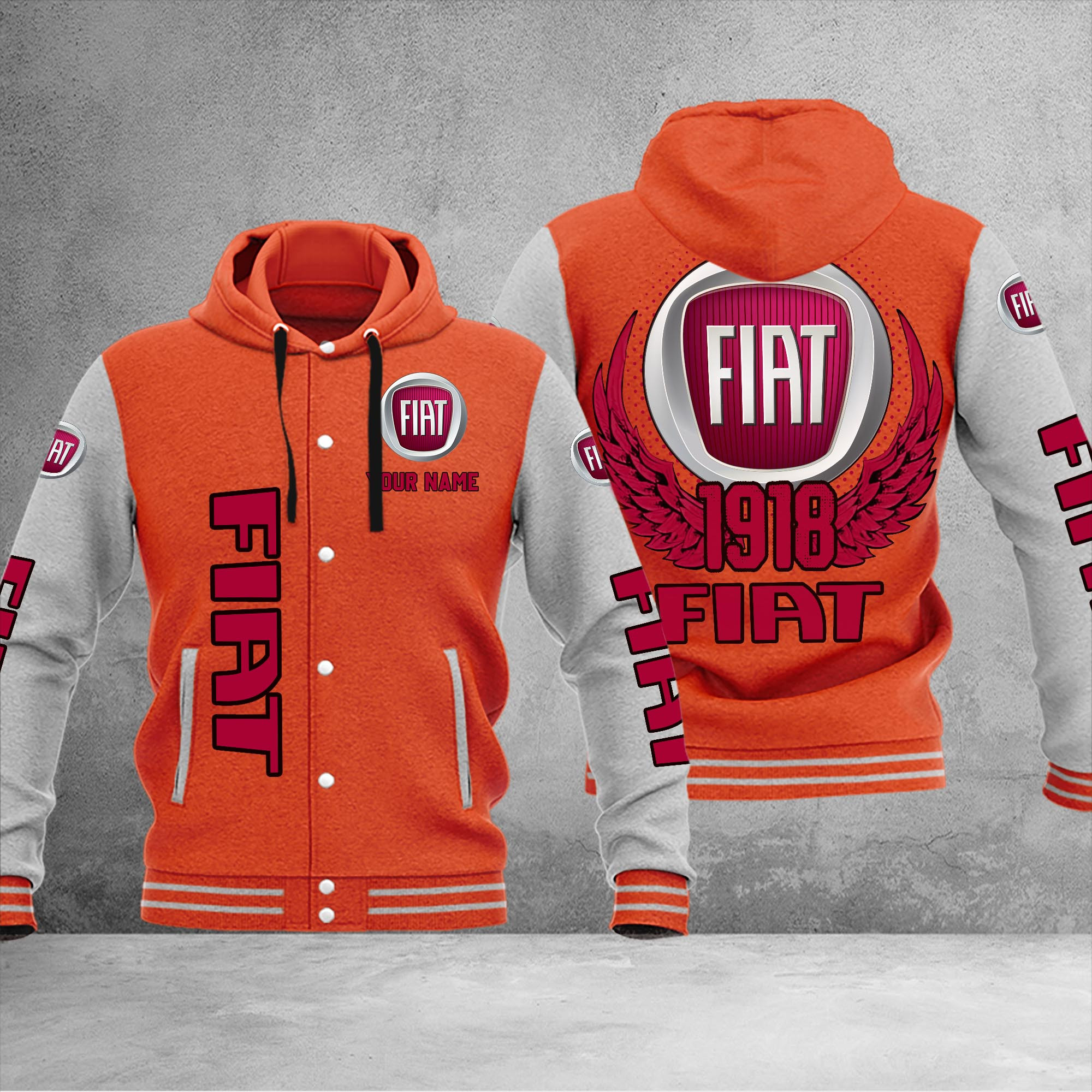 Fiat DMHJ1038 Baseball Jacket Multicolor - Famjoys Fiat DMHJ1038 Baseball Jacket Multicolor - Famjoys