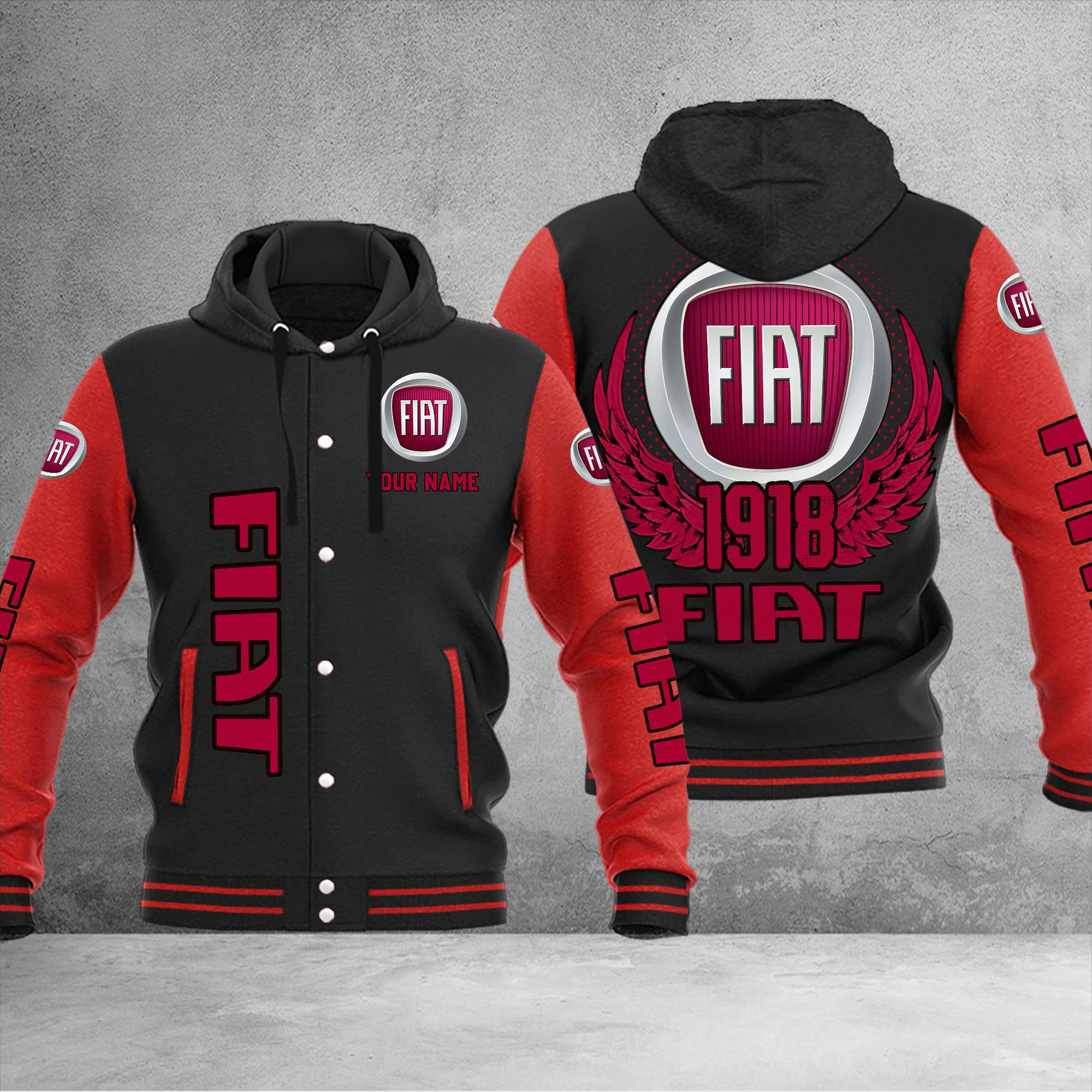 Fiat DMHJ1038 Baseball Jacket Multicolor - Famjoys Fiat DMHJ1038 Baseball Jacket Multicolor - Famjoys