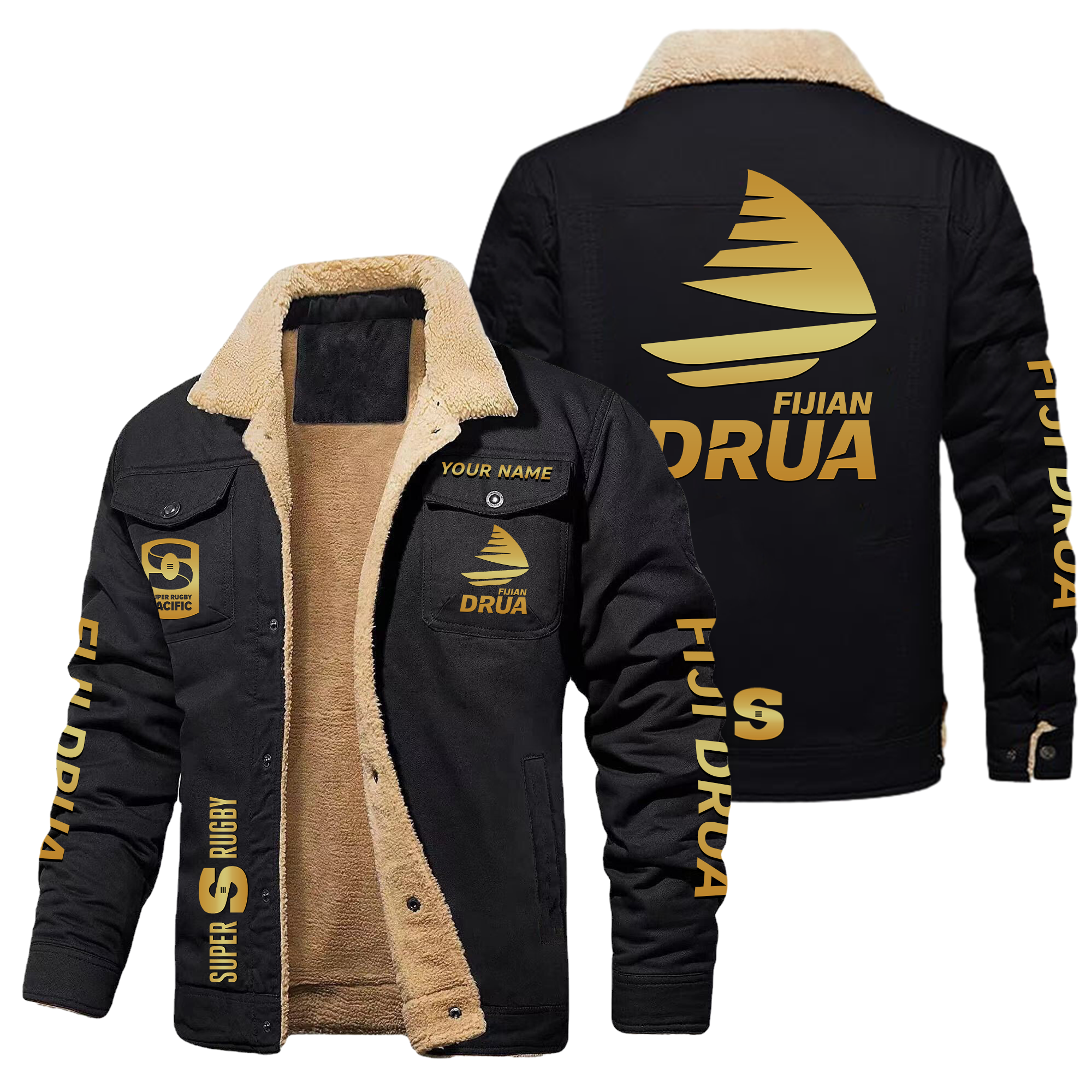 Fijian Drua Personalized Fleece Casual Jacket – Edition - Famjoys Fijian Drua Personalized Fleece Casual Jacket – Edition - Famjoys