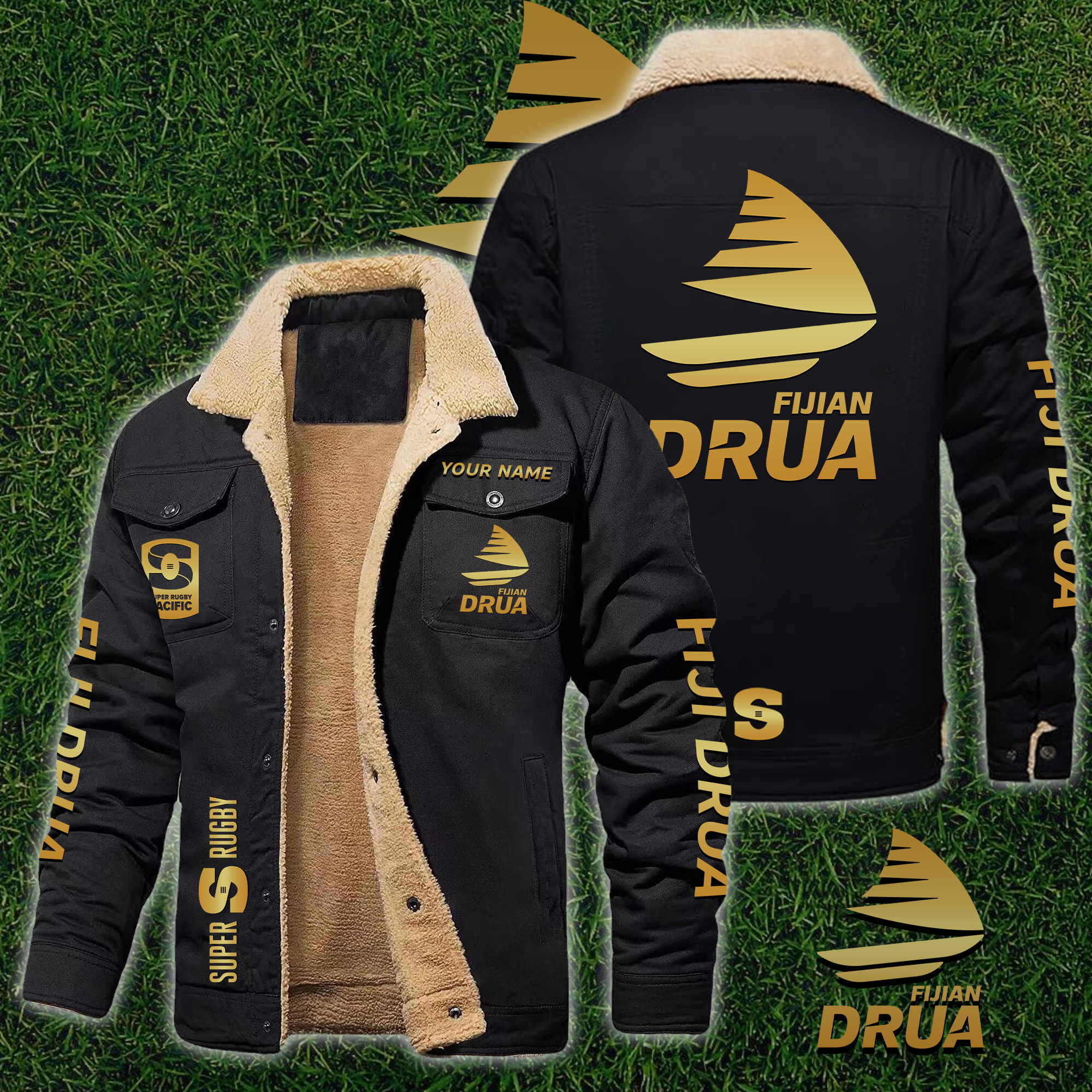 Fijian Drua Personalized Fleece Casual Jacket – Edition - Famjoys Fijian Drua Personalized Fleece Casual Jacket – Edition - Famjoys