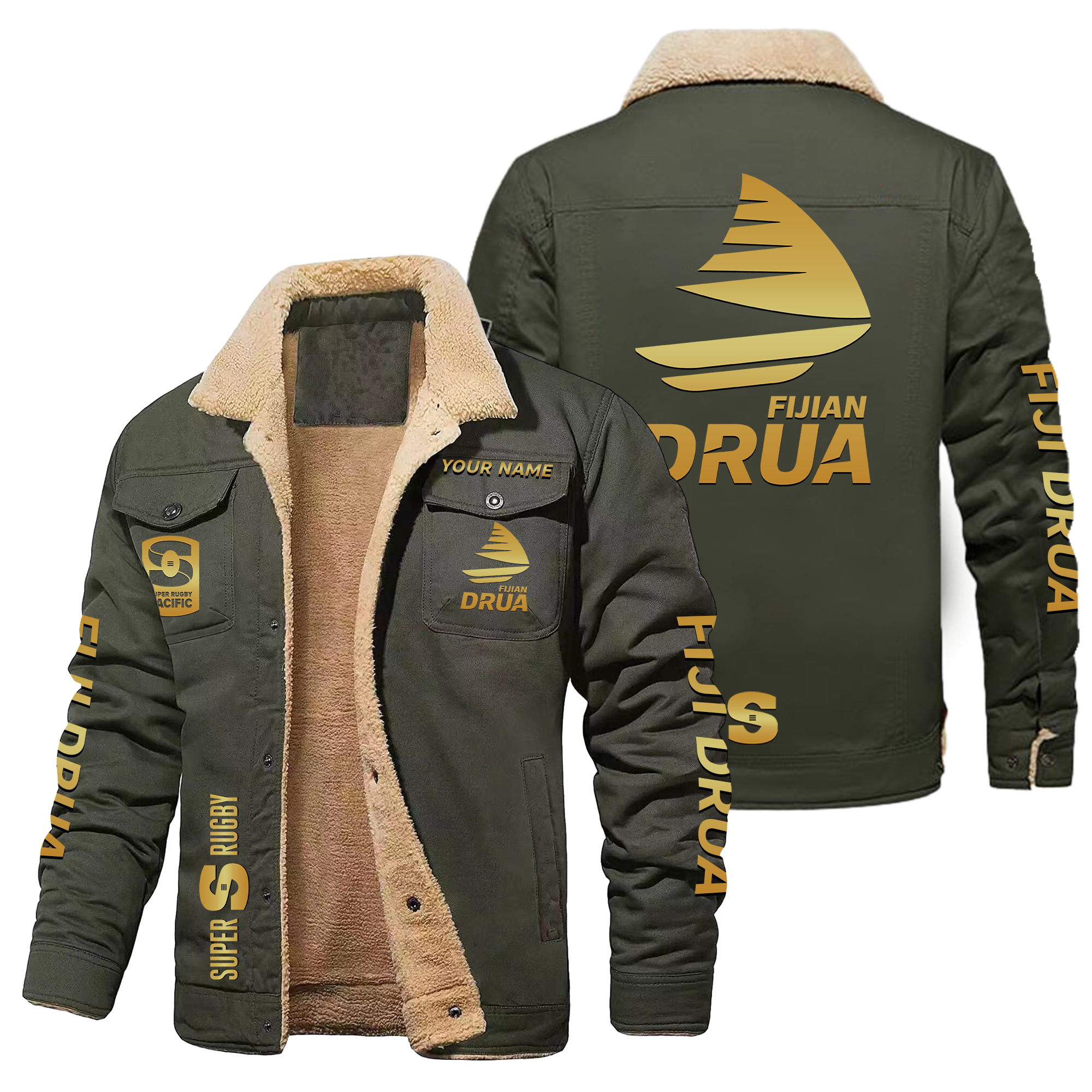 Fijian Drua Personalized Fleece Casual Jacket – Edition - Famjoys Fijian Drua Personalized Fleece Casual Jacket – Edition - Famjoys