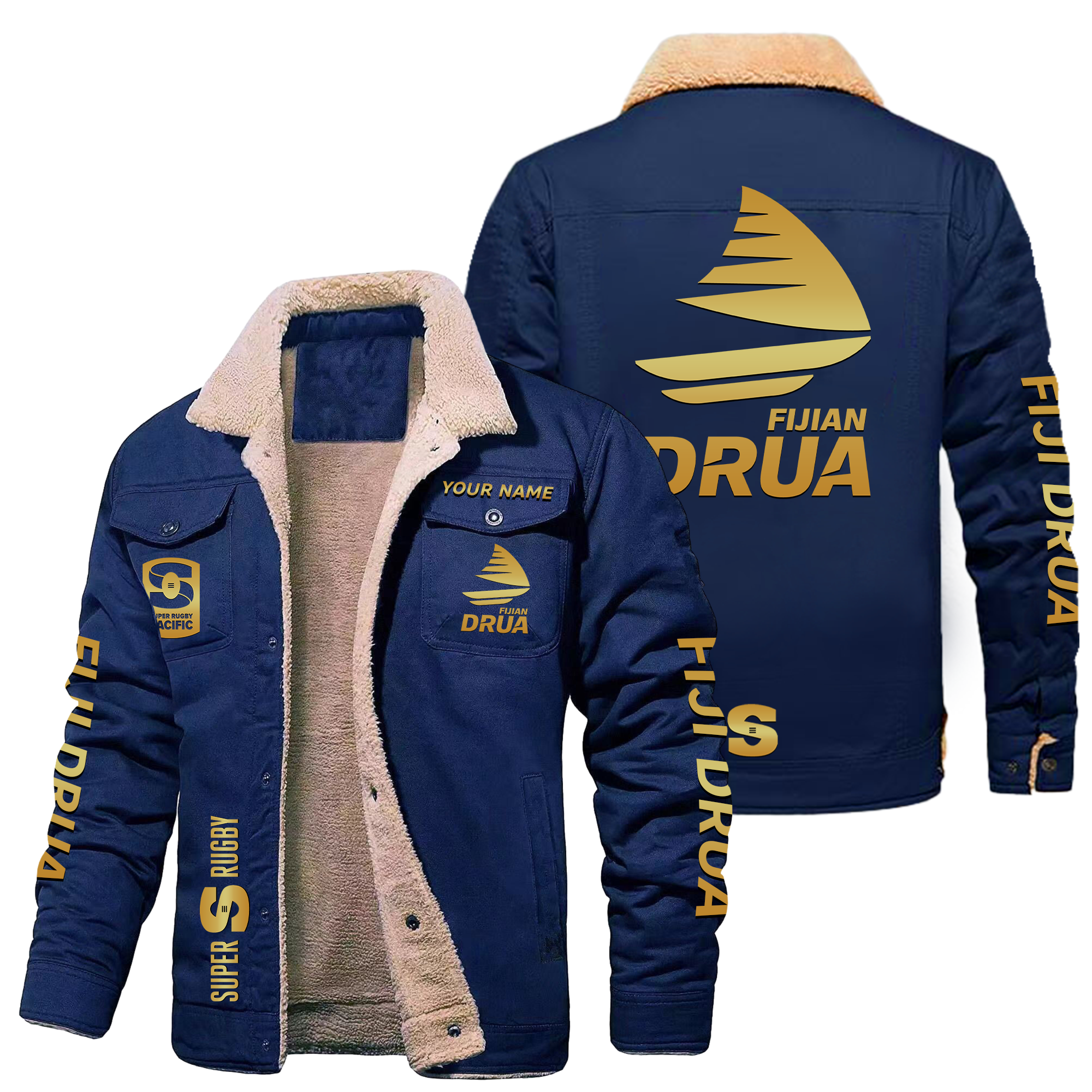 Fijian Drua Personalized Fleece Casual Jacket – Edition - Famjoys Fijian Drua Personalized Fleece Casual Jacket – Edition - Famjoys