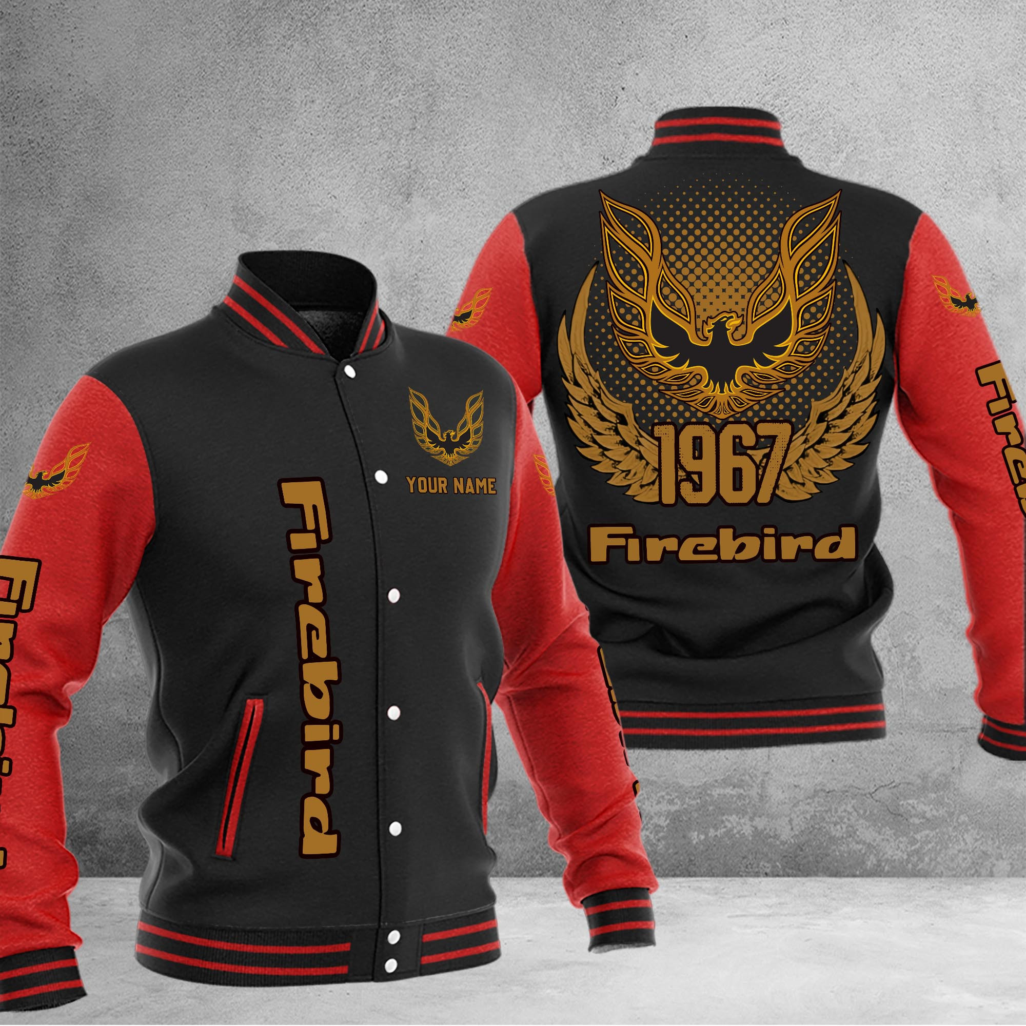 Firebird Pontiac DMHJ1039 Baseball Jacket Multicolor - Famjoys Firebird Pontiac DMHJ1039 Baseball Jacket Multicolor - Famjoys