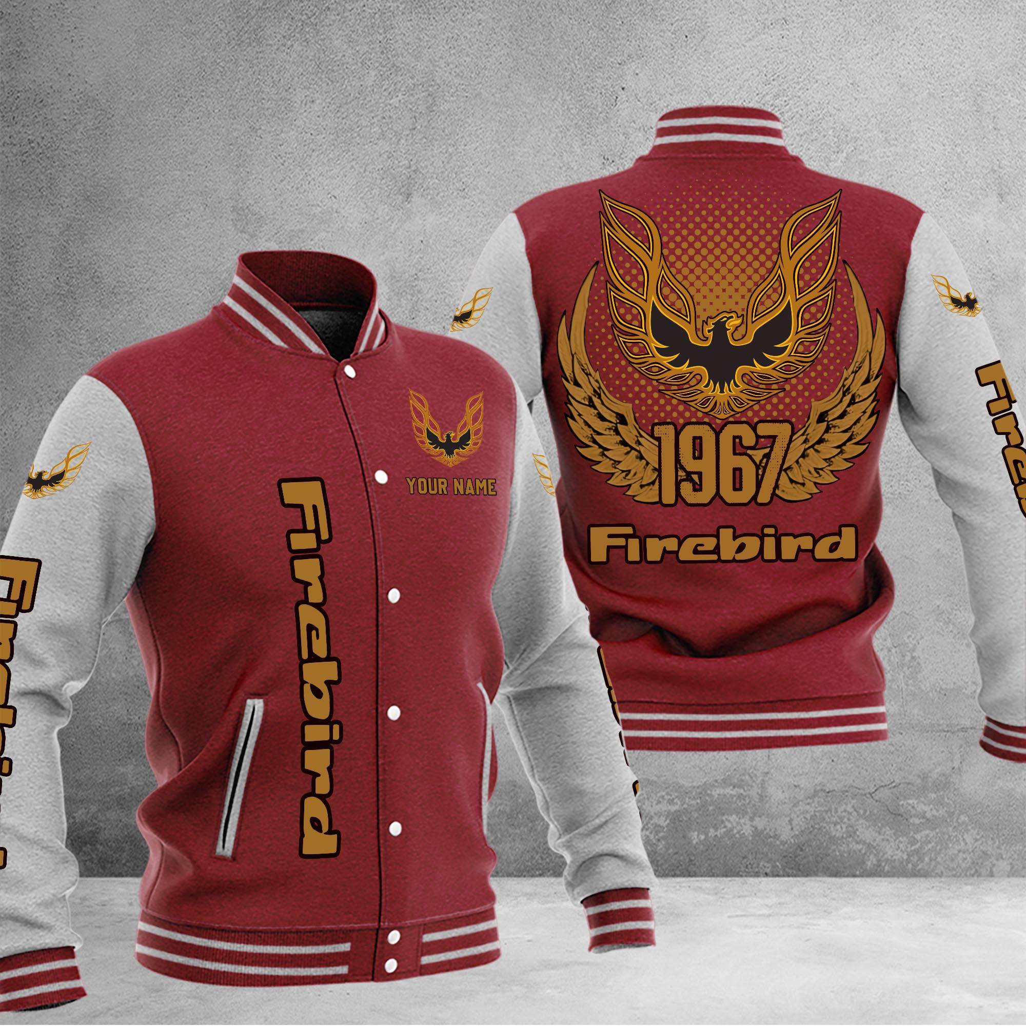 Firebird Pontiac DMHJ1039 Baseball Jacket Multicolor - Famjoys Firebird Pontiac DMHJ1039 Baseball Jacket Multicolor - Famjoys
