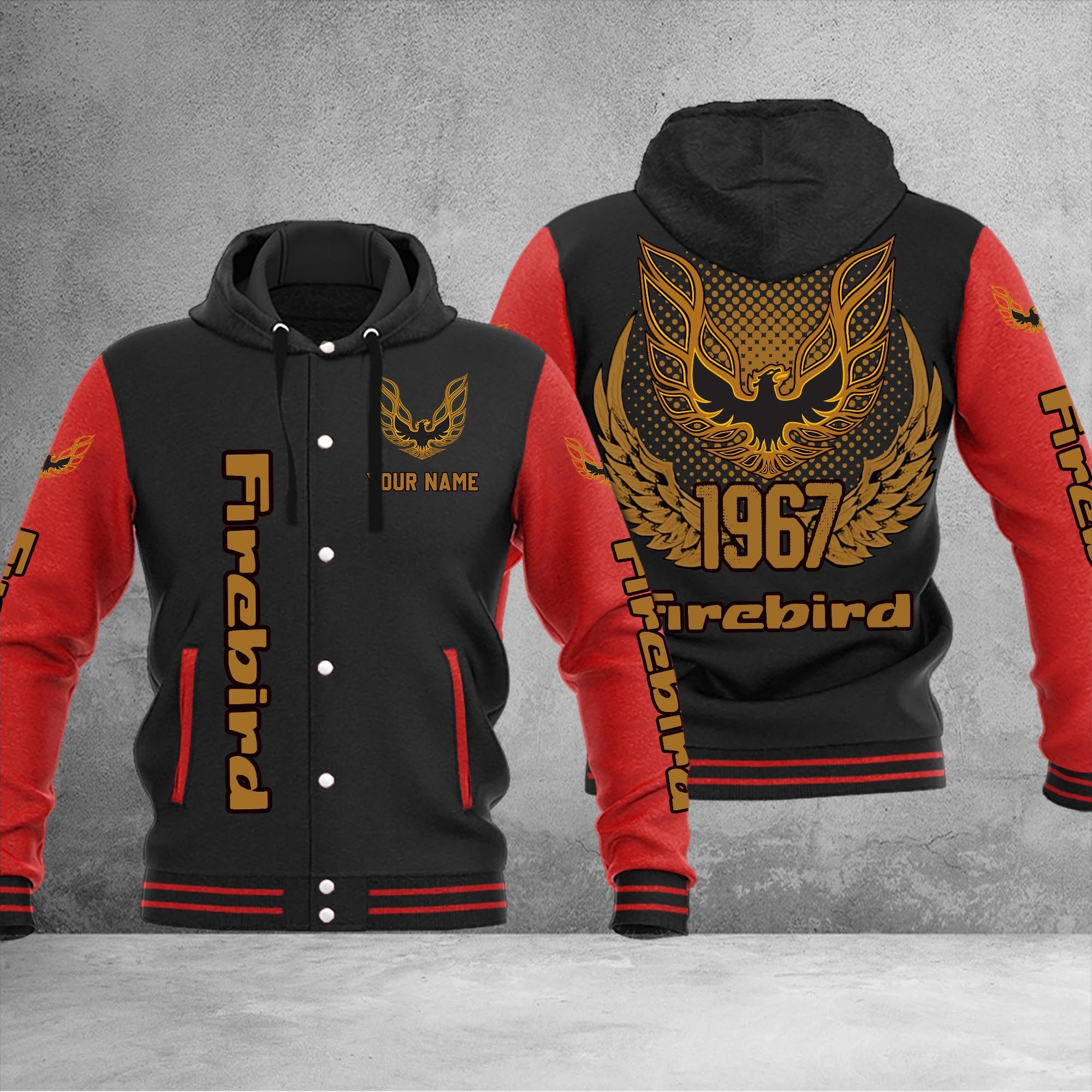 Firebird Pontiac DMHJ1039 Baseball Jacket Multicolor - Famjoys Firebird Pontiac DMHJ1039 Baseball Jacket Multicolor - Famjoys