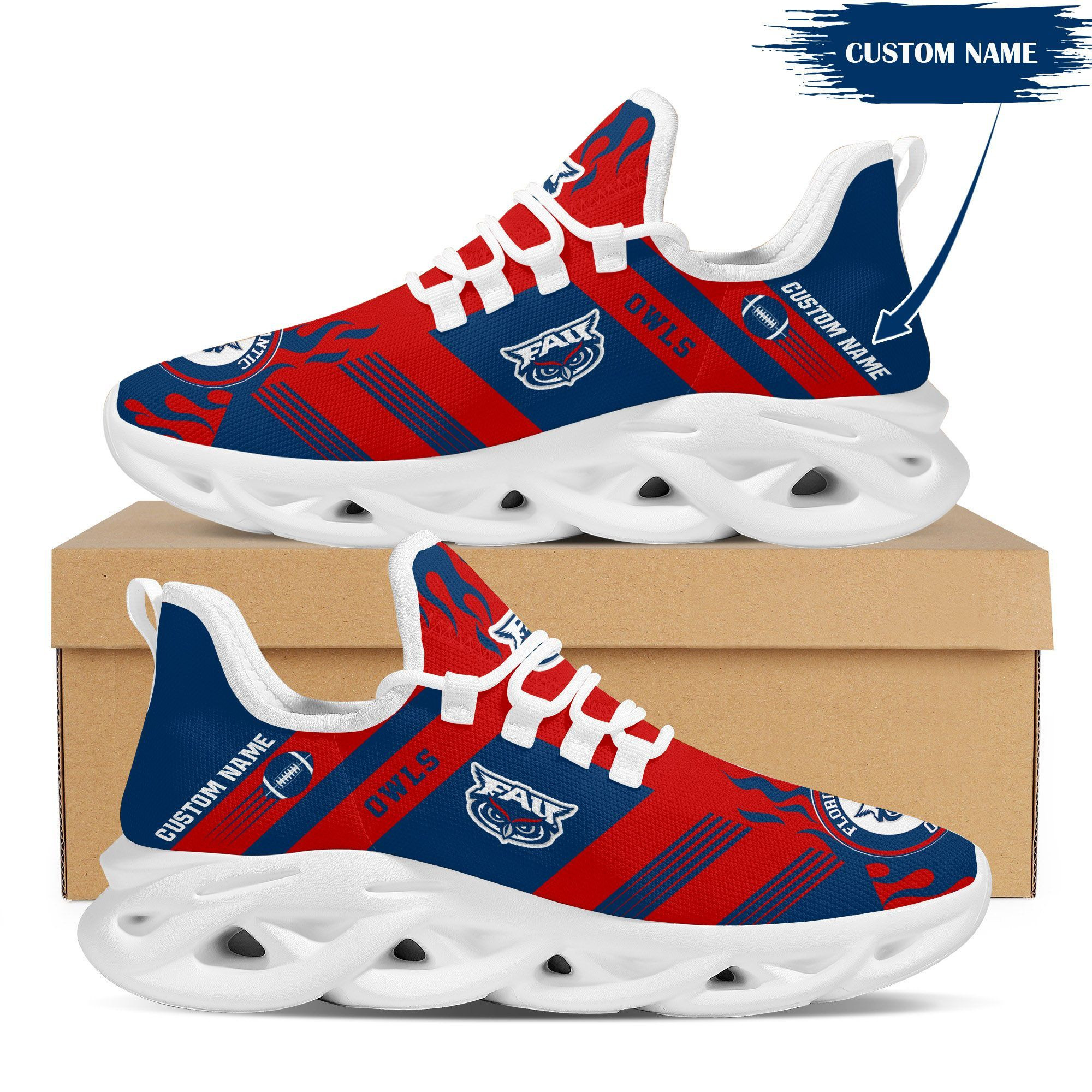 Florida Atlantic Owls Custom Personalized Max Soul Sneakers Shoes - Famjoys Florida Atlantic Owls Custom Personalized Max Soul Sneakers Shoes - Famjoys