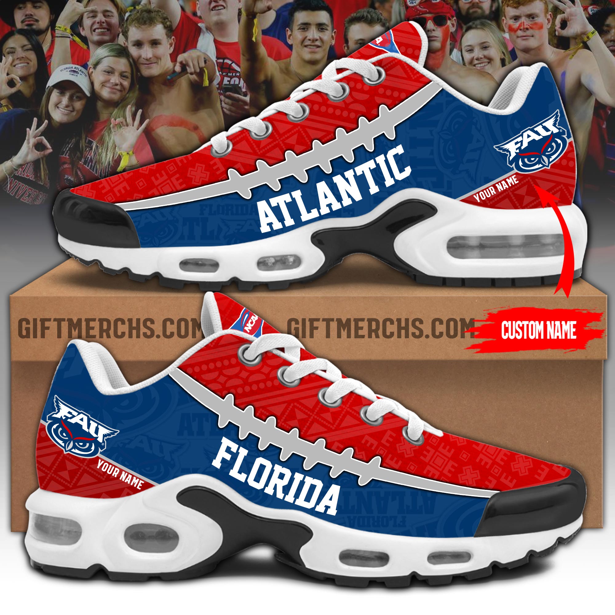 Florida Atlantic Owls Personalized Shoes - Famjoys Florida Atlantic Owls Personalized Shoes - Famjoys