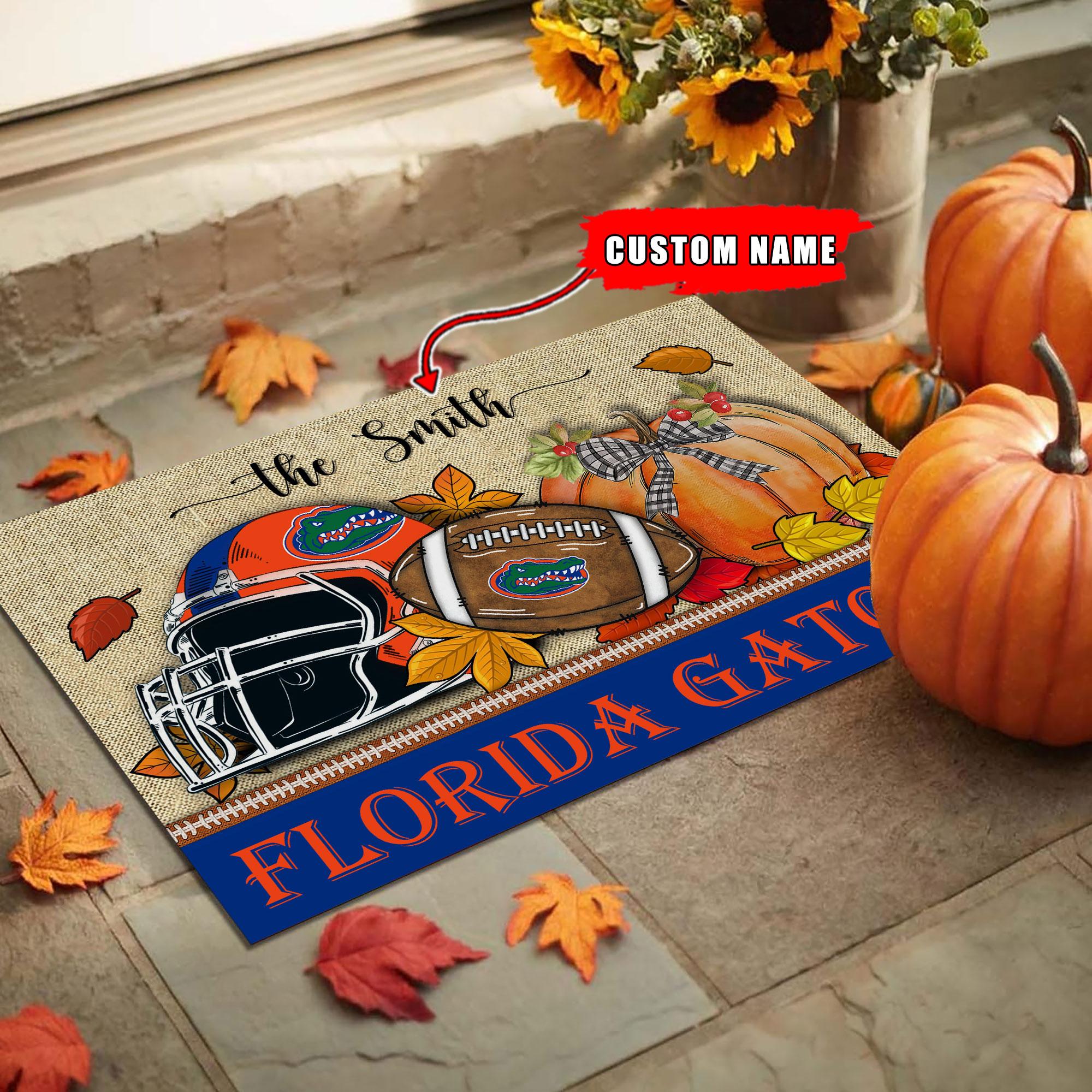 Florida Gators Fall Football Doormat - Famjoys Florida Gators Fall Football Doormat - Famjoys