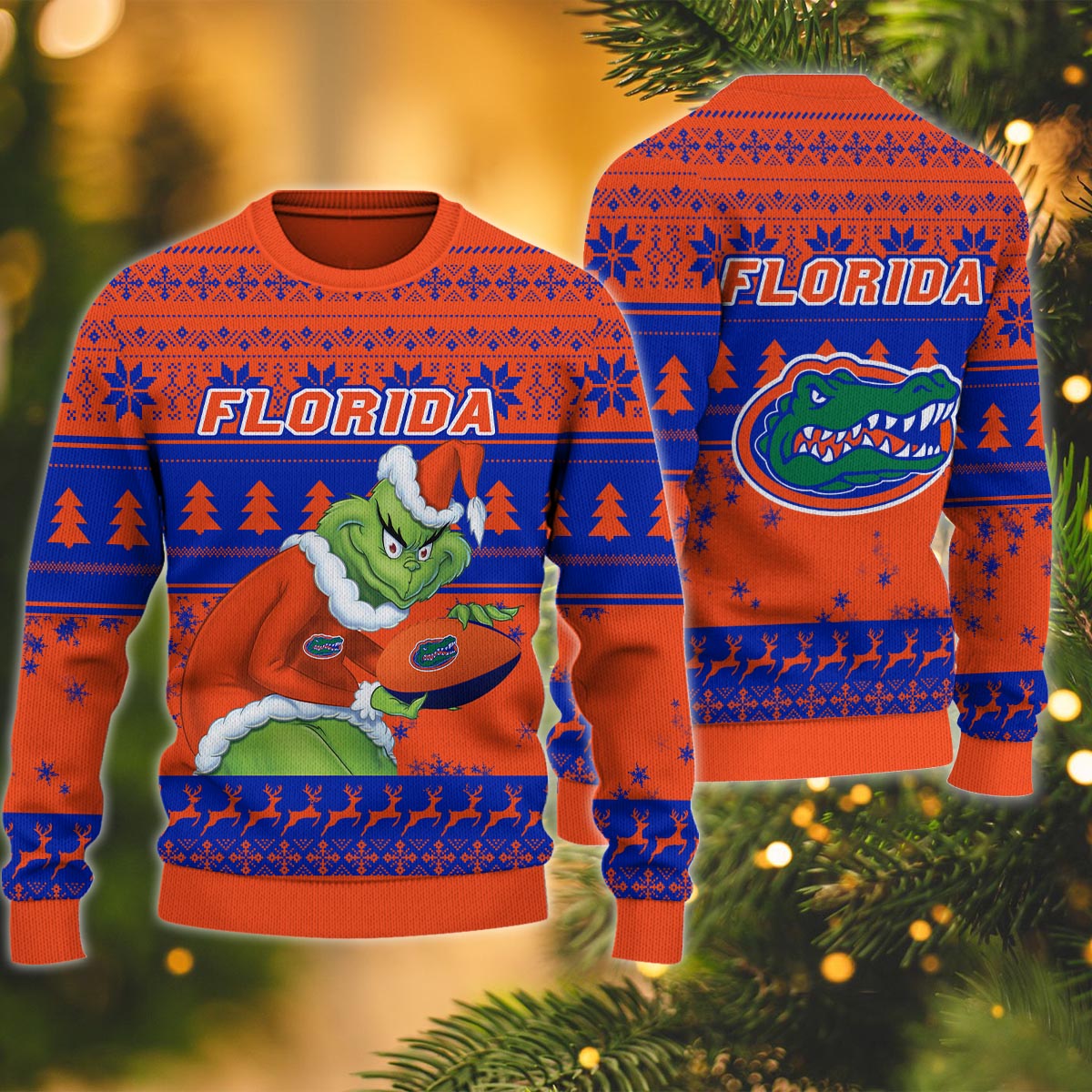 Florida Gators Grinch Ugly Christmas Sweater - Famjoys Florida Gators Grinch Ugly Christmas Sweater - Famjoys