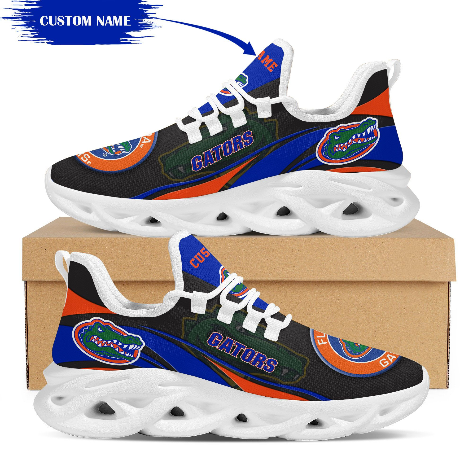 Florida Gators Mascot Custom Name Personalized Max Soul Sneakers - Famjoys Florida Gators Mascot Custom Name Personalized Max Soul Sneakers - Famjoys
