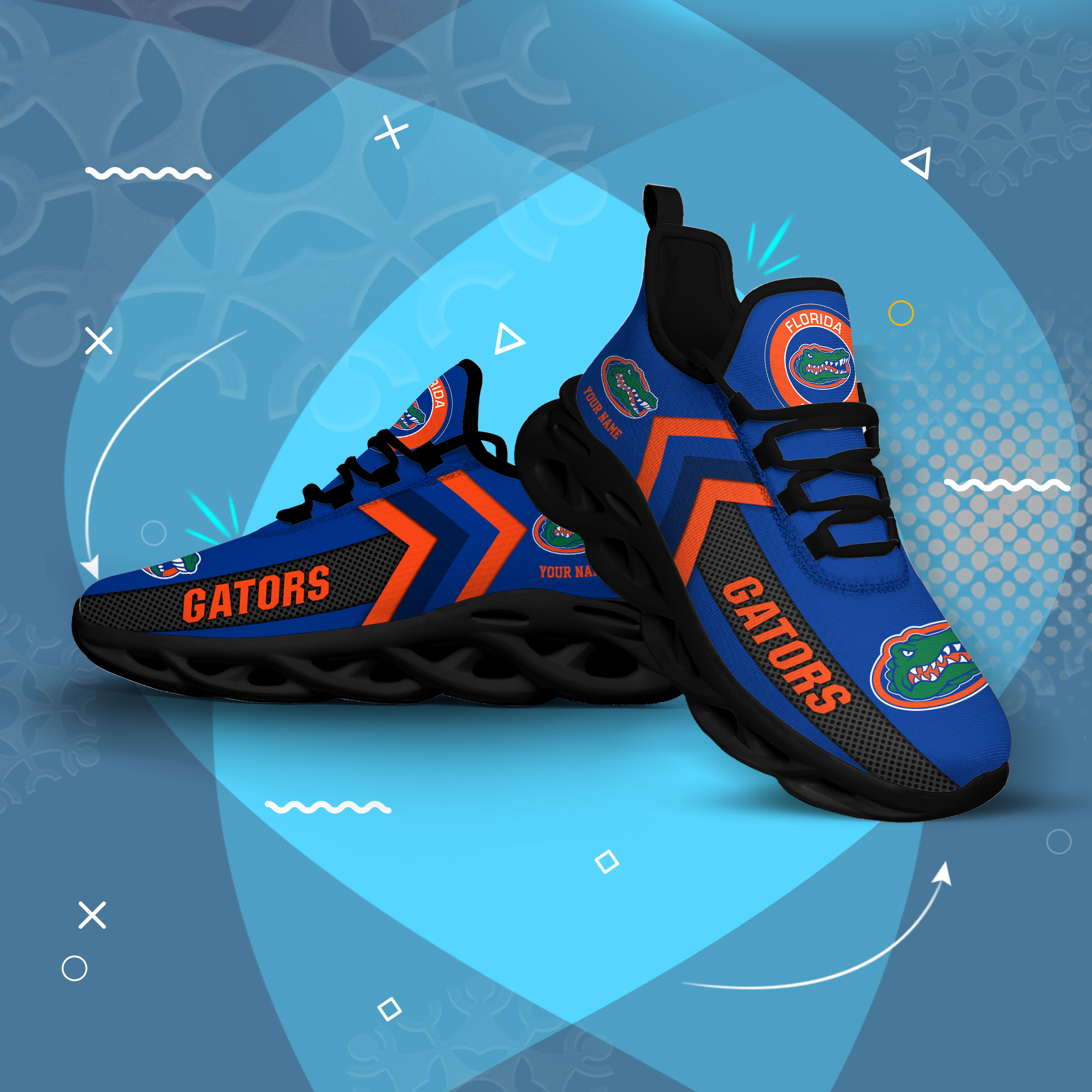 Florida Gators Personalized Custom Name Max Soul Shoes DS003 - Famjoys Florida Gators Personalized Custom Name Max Soul Shoes DS003 - Famjoys