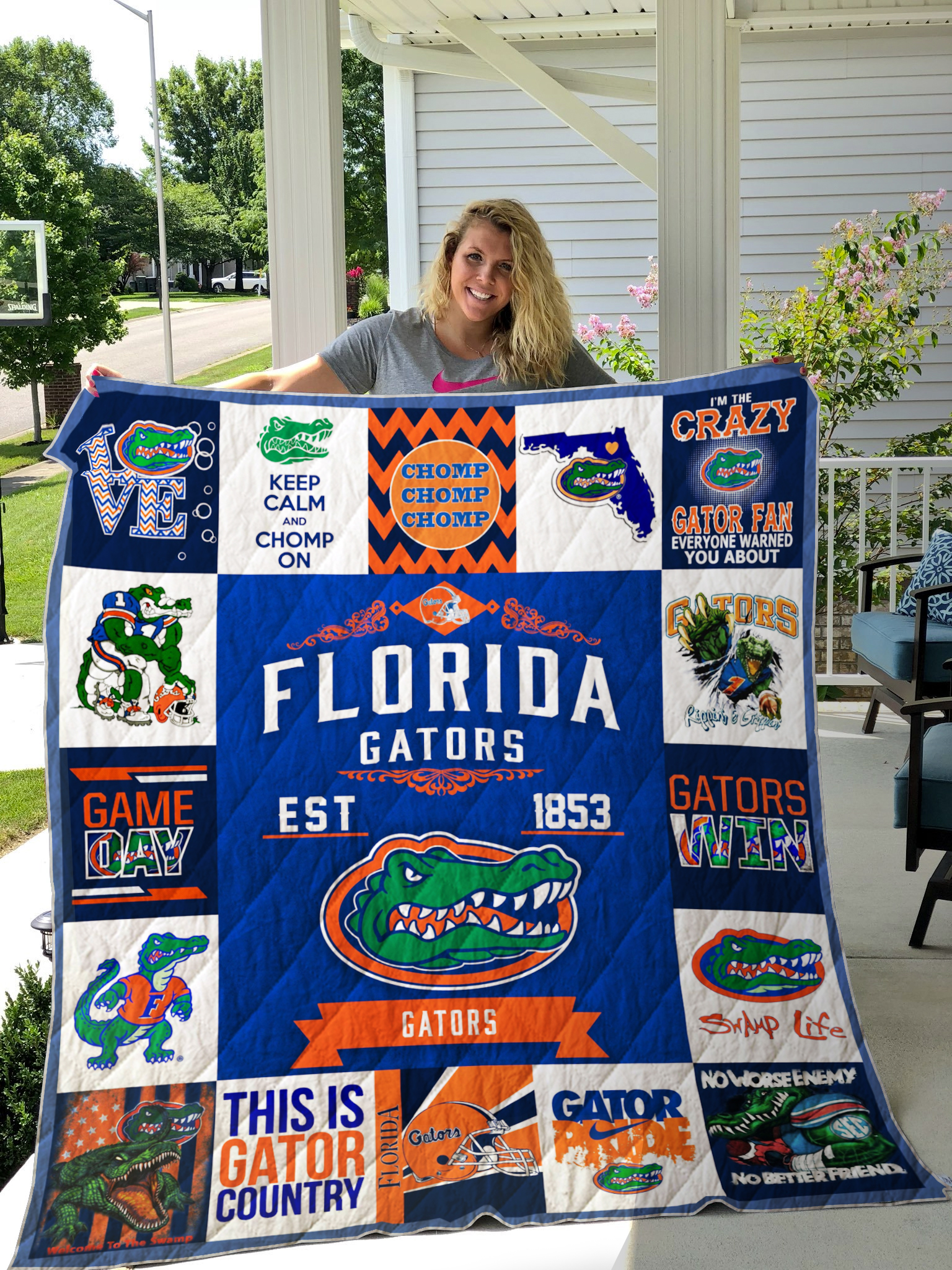 Florida Gators Quilt Blanket 01 - Famjoys Florida Gators Quilt Blanket 01 - Famjoys