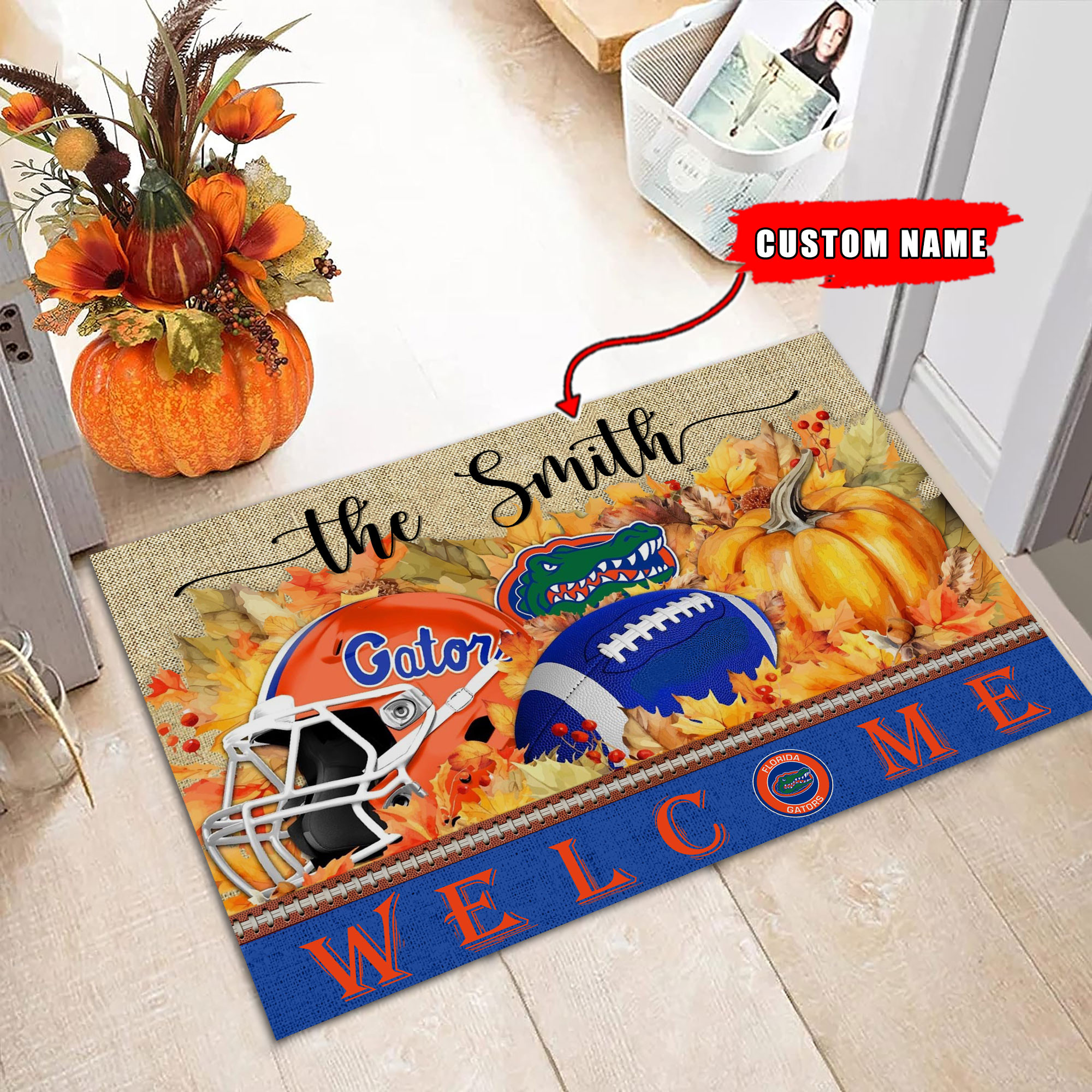 Florida Gators Welcome Fall Football Doormat - Famjoys Florida Gators Welcome Fall Football Doormat - Famjoys